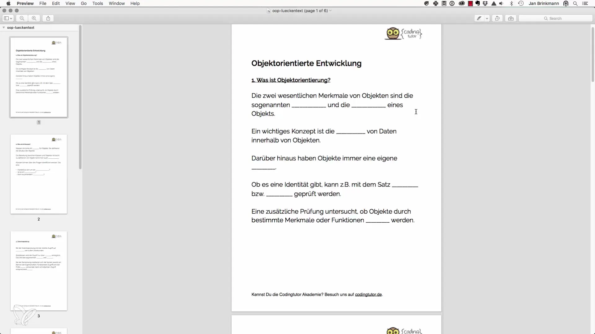 Effectief leren van objectgeoriënteerd programmeren - invultekst gebruiken Effectief leren van objectgeoriënteerd programmeren - Gebruik invulzinnen