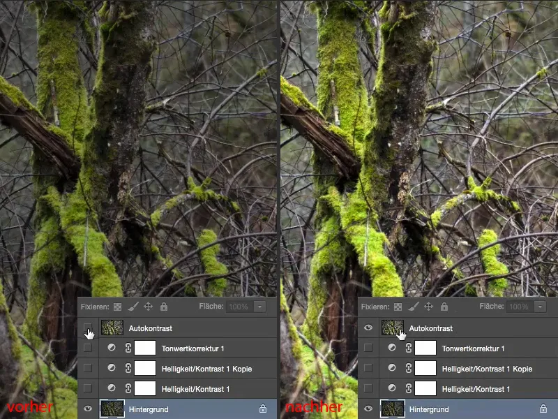 Väljanägemine ja stiilid Photoshopis - kontrast