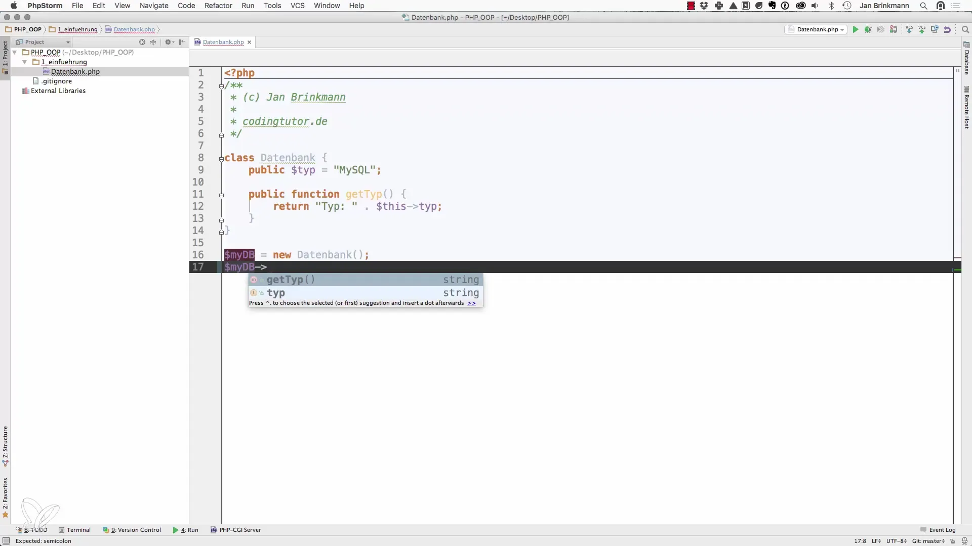 Instanties in PHP maken met "new Instanties in PHP maken met "new