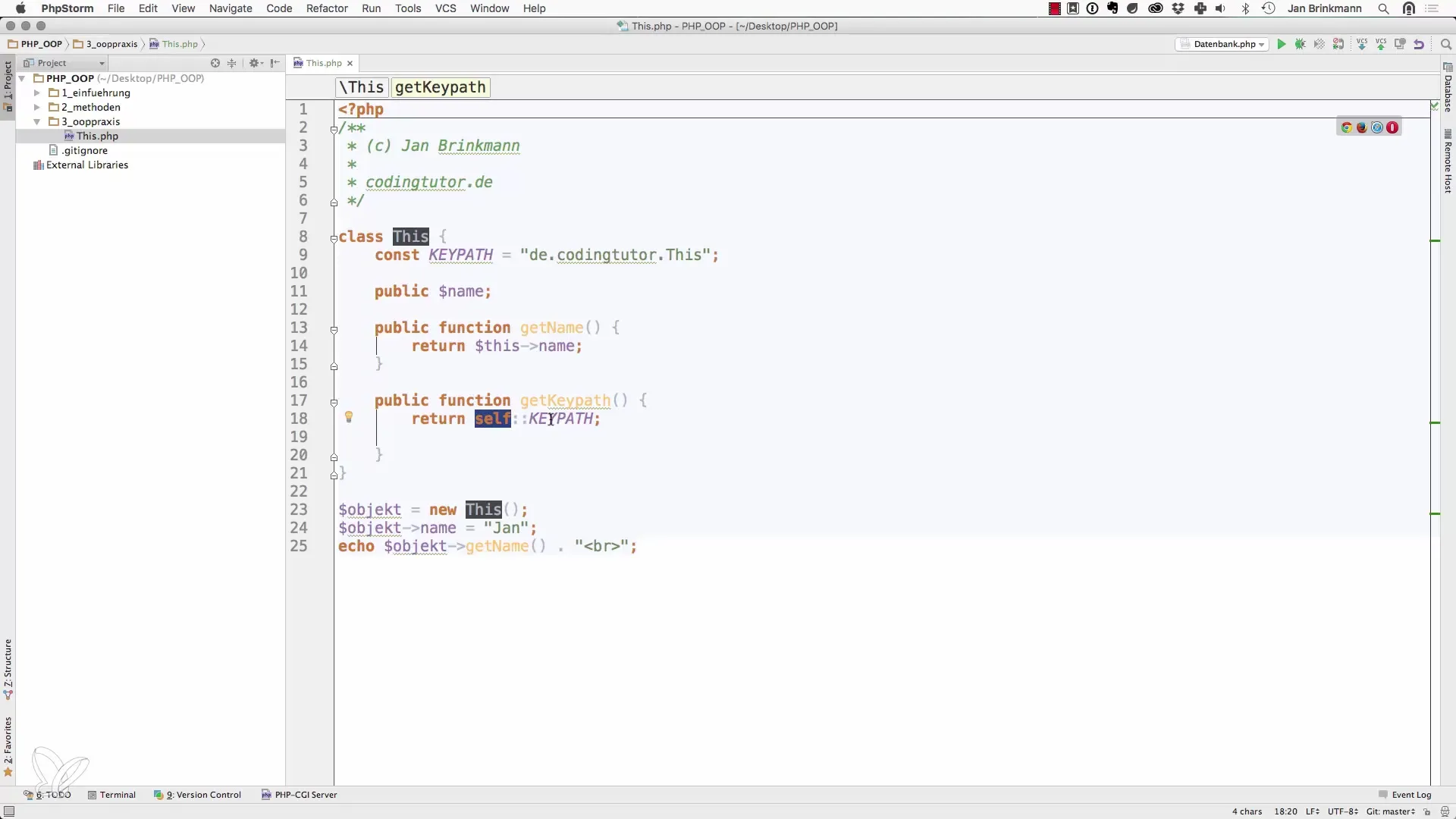 Begrip van $this en self in PHP voor beginners Begrip van $this en self in PHP voor beginners