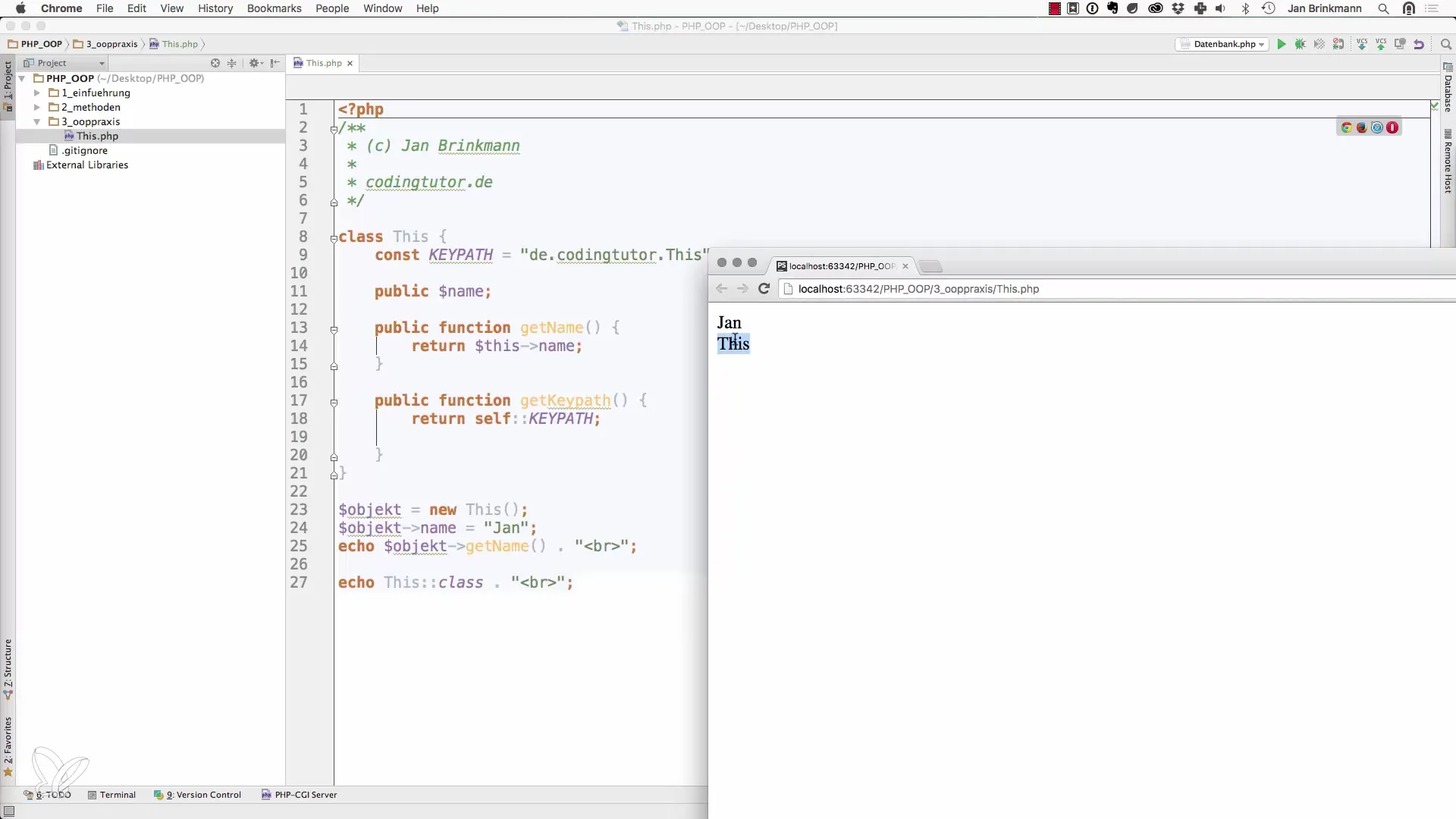 Begrip van $this en self in PHP voor beginners Begrip van $this en self in PHP voor beginners