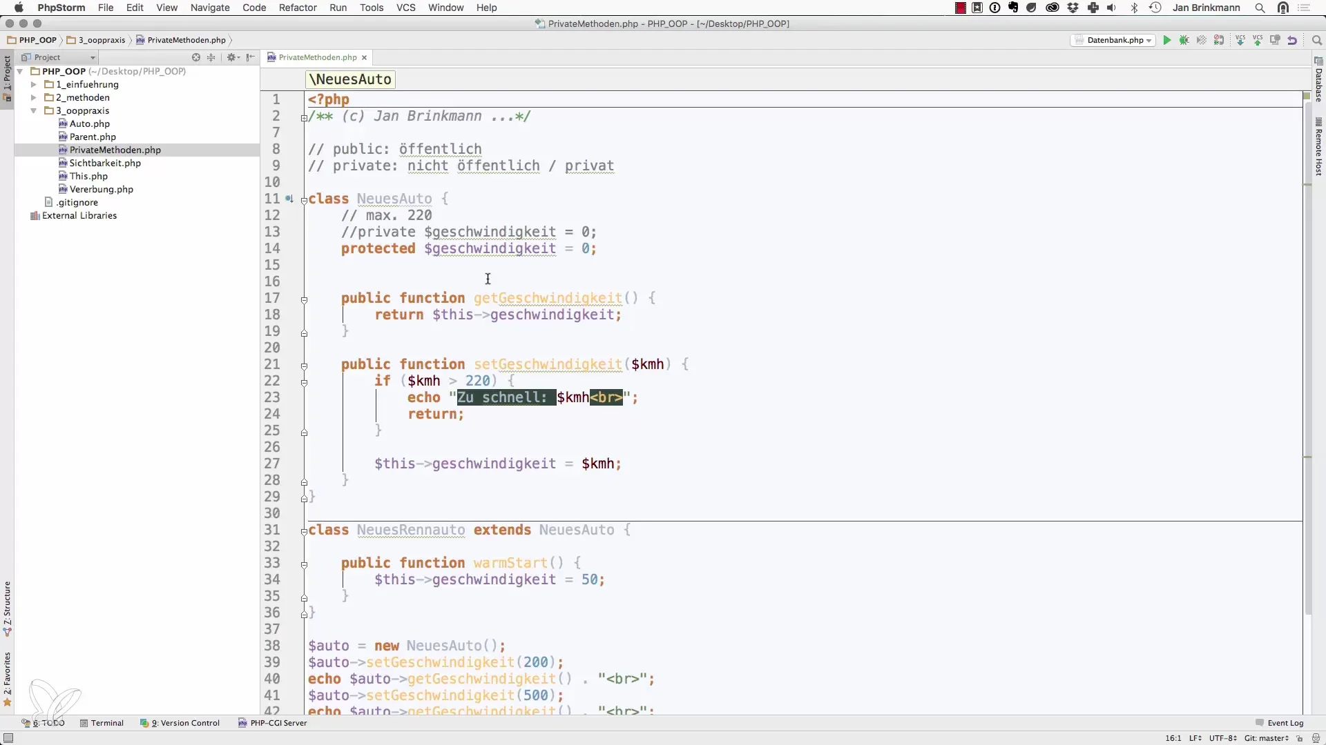 Synlighet av metoder i PHP-programmering Synlighet av metoder i PHP-programmering