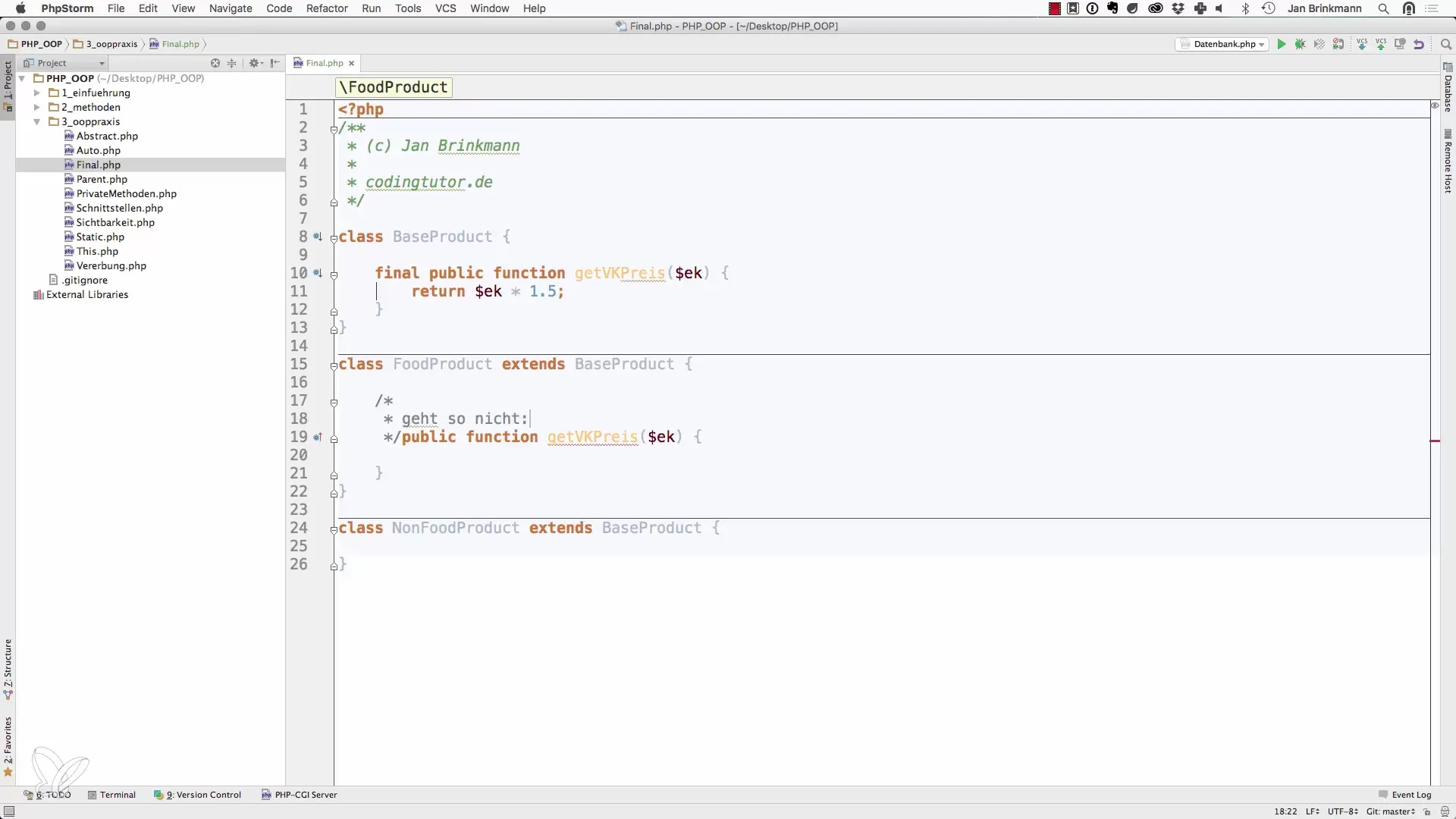 Veilige methoden met final in PHP Veilige methoden met final in PHP