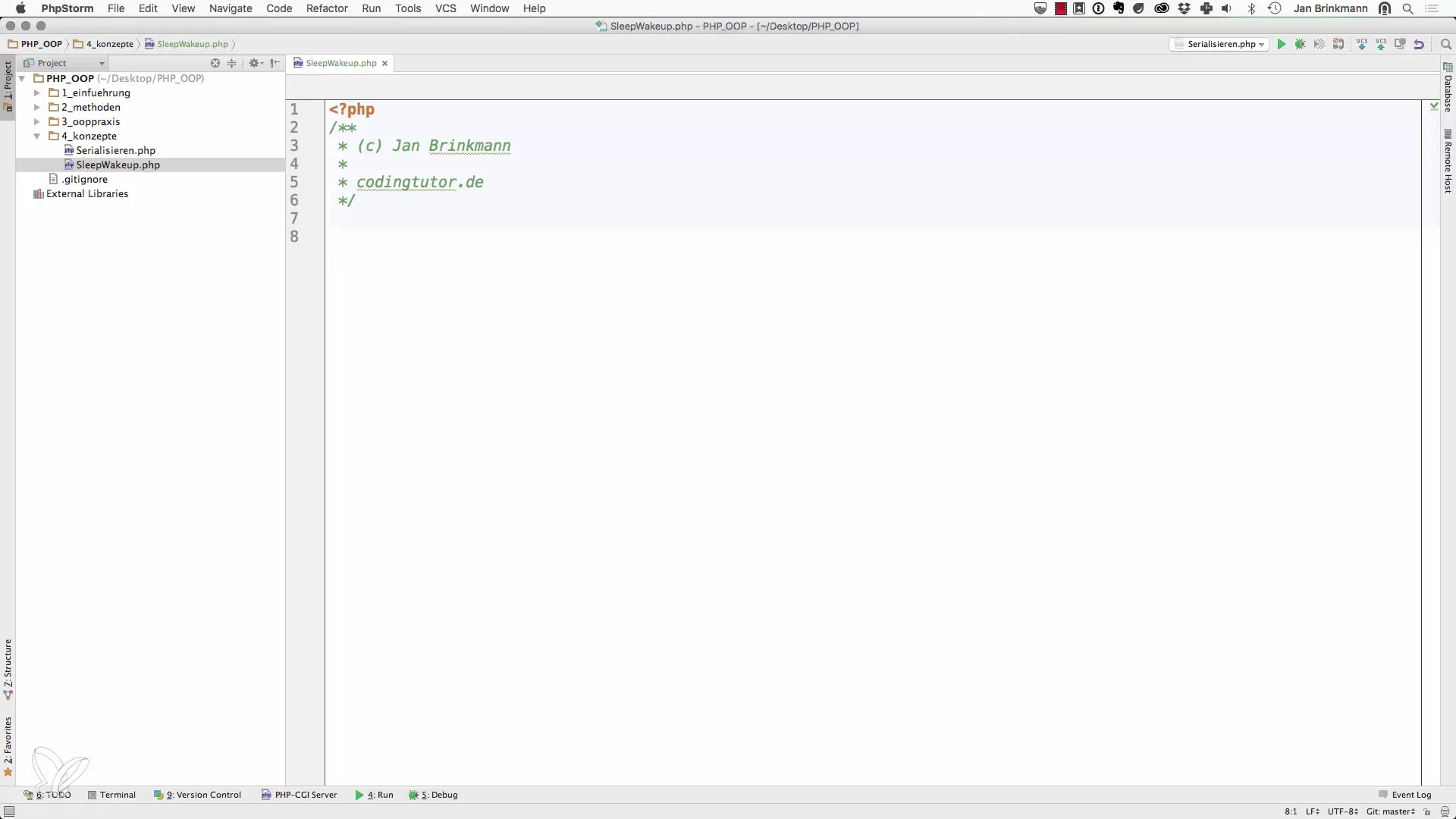 PHP Serializer - Sleep und WakeUp für Objekte PHP Serializer - Sleep und WakeUp für Objekte