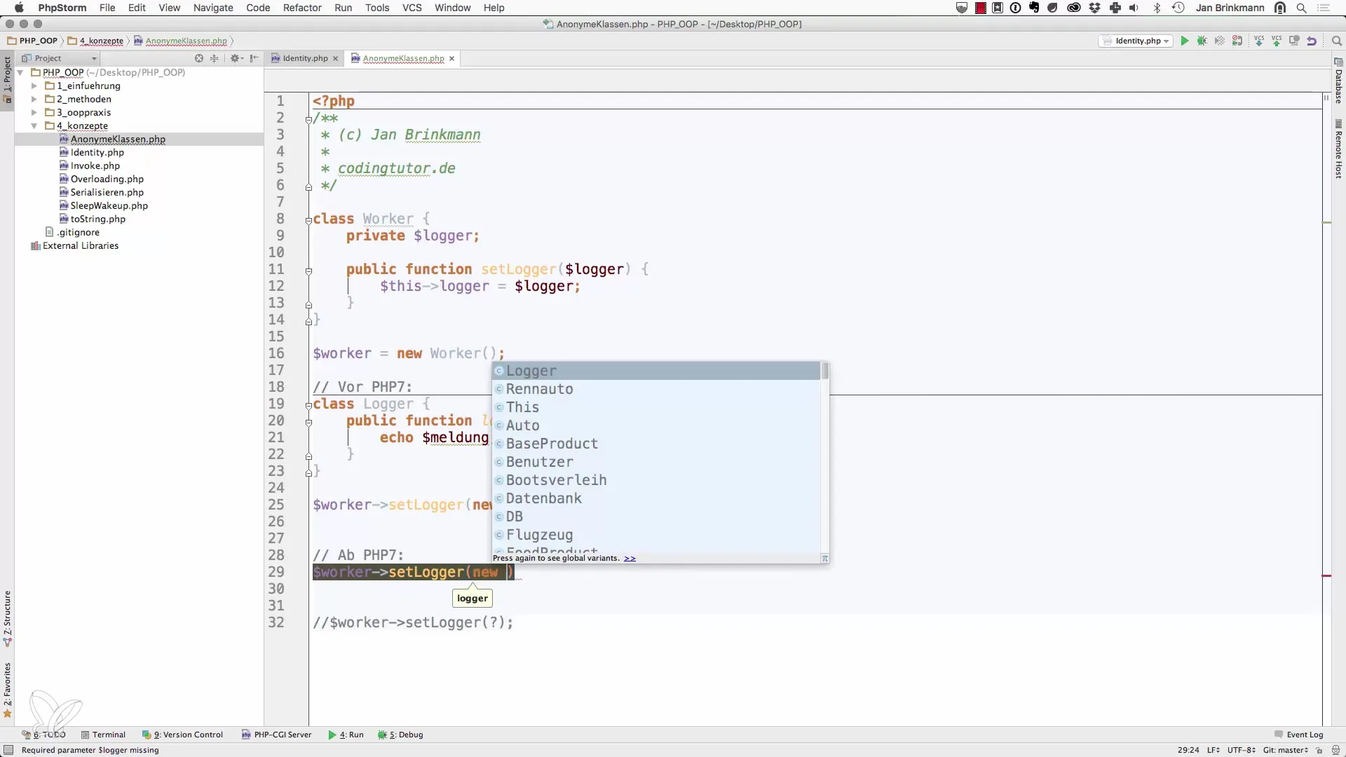 Anonieme klassen in PHP 7 - Een effectief hulpmiddel Anonieme klassen in PHP 7 - Een effectief hulpmiddel
