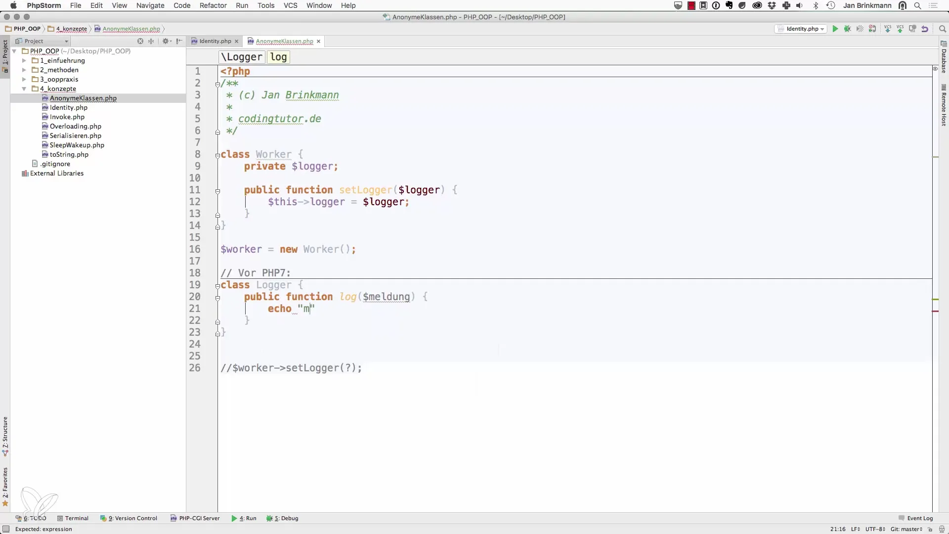 Anonieme klassen in PHP 7 - Een effectief hulpmiddel Anonieme klassen in PHP 7 - Een effectief hulpmiddel