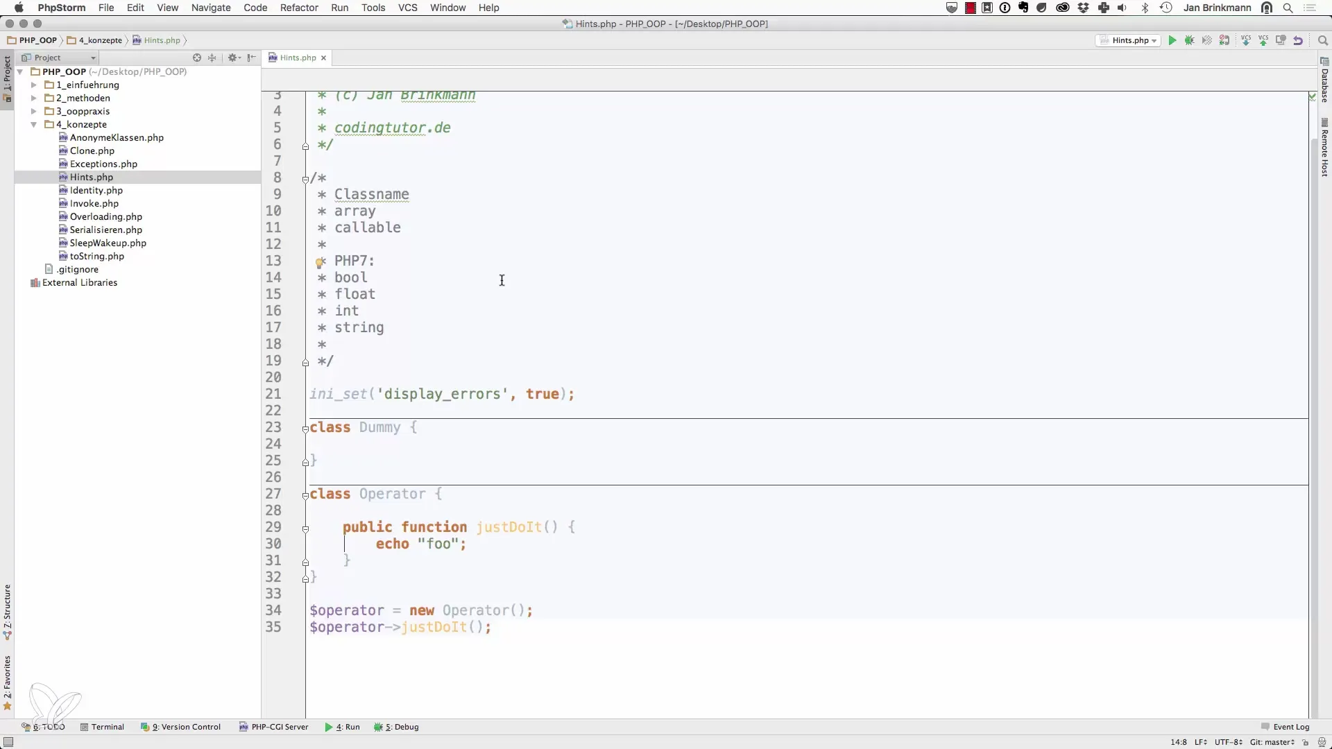 Toepassing van Type-Hints in PHP 7 Toepassing van type-hints in PHP 7