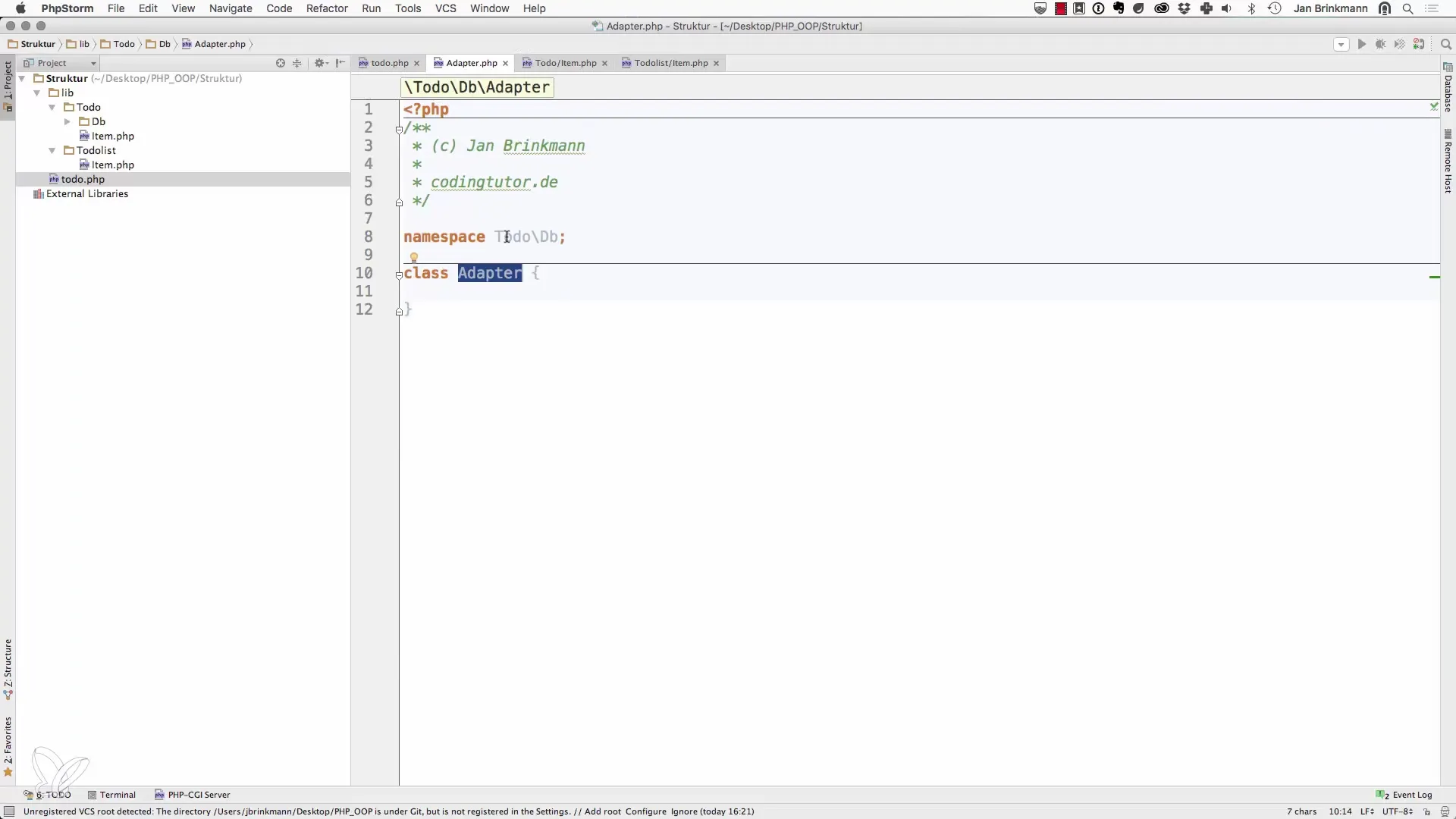Klassen importeren vanuit namespaces in PHP Importeren van klassen uit namespaces in PHP