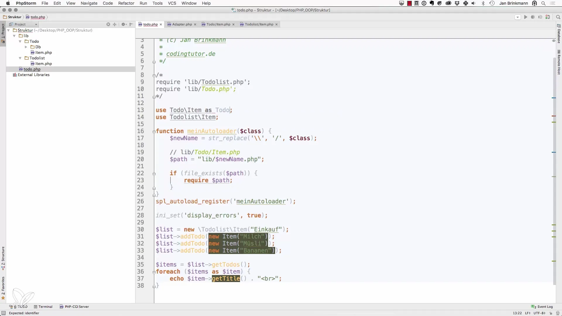Importeren van klassen uit namespaces in PHP Importeren van klassen uit namespaces in PHP