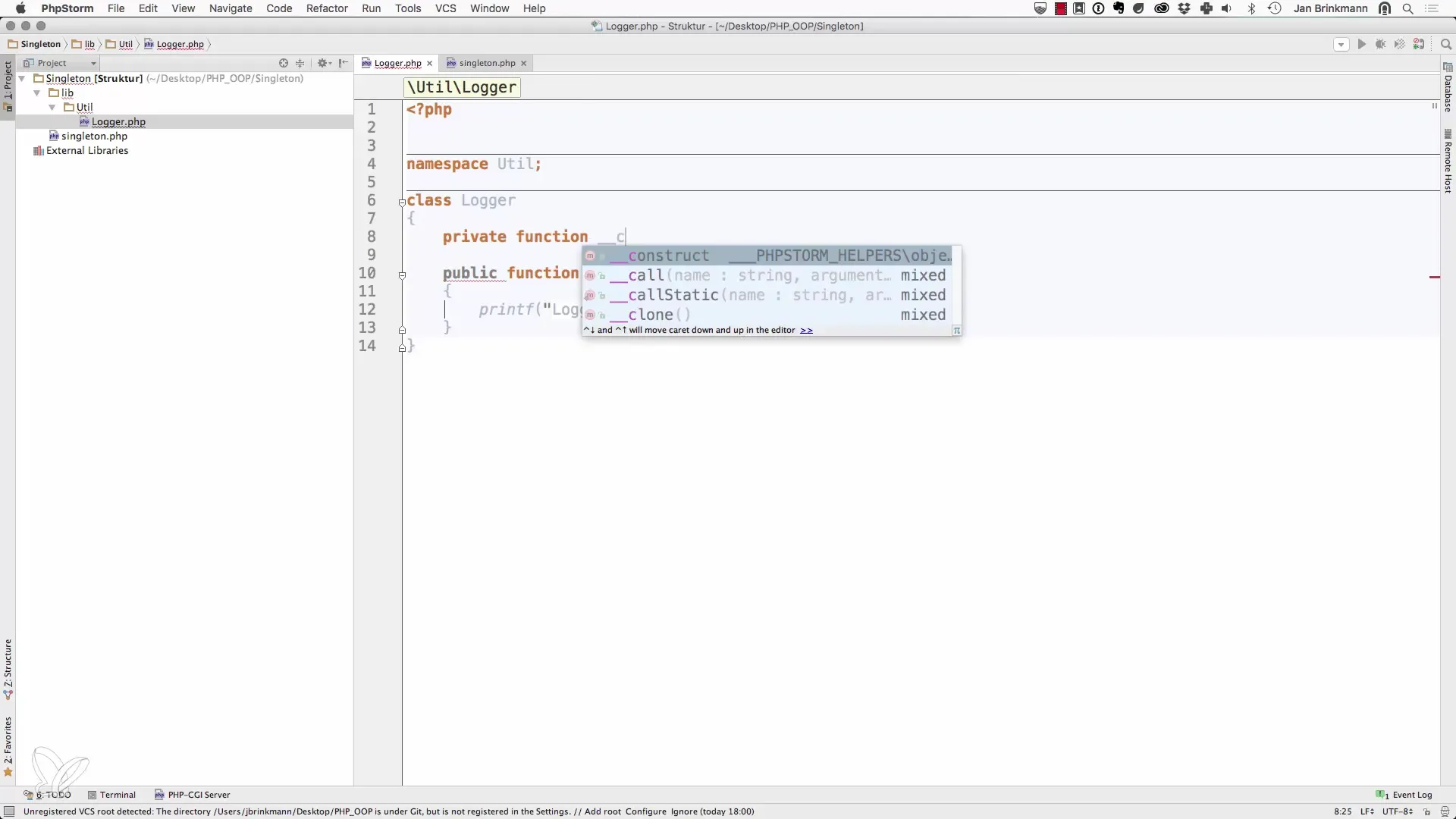 Effectieve implementatie van het Singleton-patroon in PHP Effectieve implementatie van het Singleton-patroon in PHP