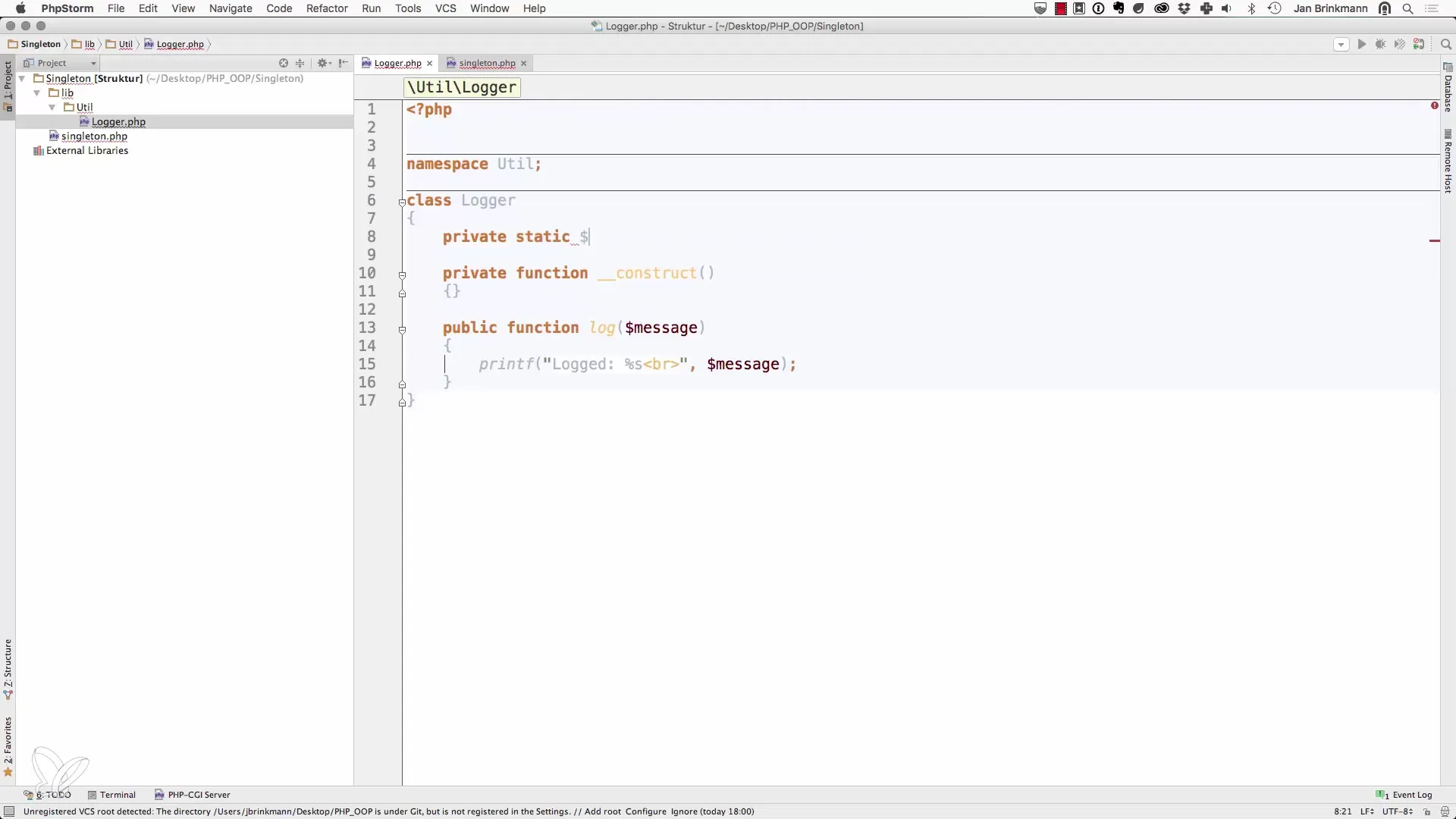 Effectieve implementatie van het Singleton-patroon in PHP Effectieve implementatie van het Singleton-patroon in PHP