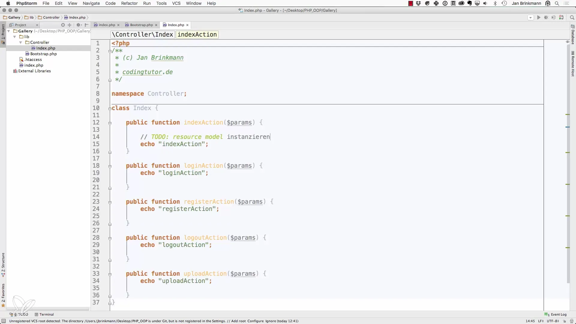 Je eerste controller en actie in PHP Je eerste controller en actie in PHP