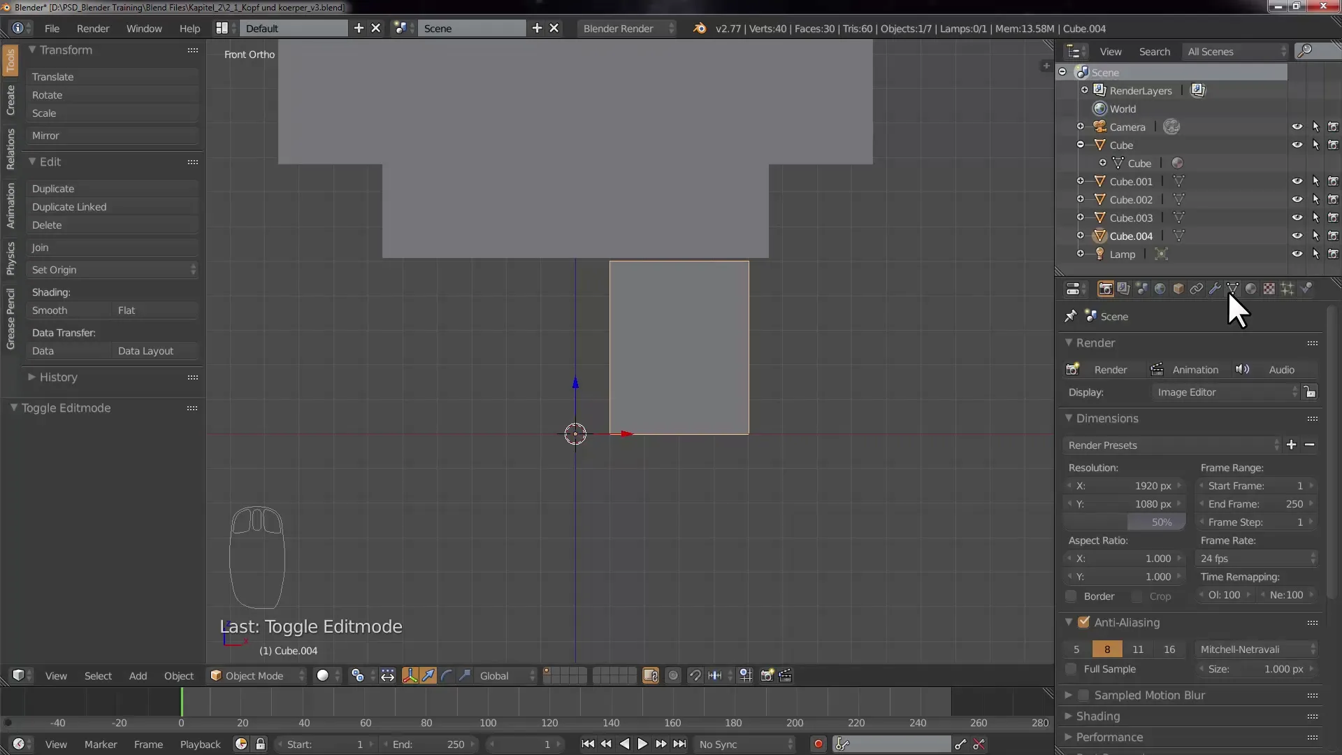 Efficient modeling of arms and legs in Blender Efficient modeling of arms and legs in Blender