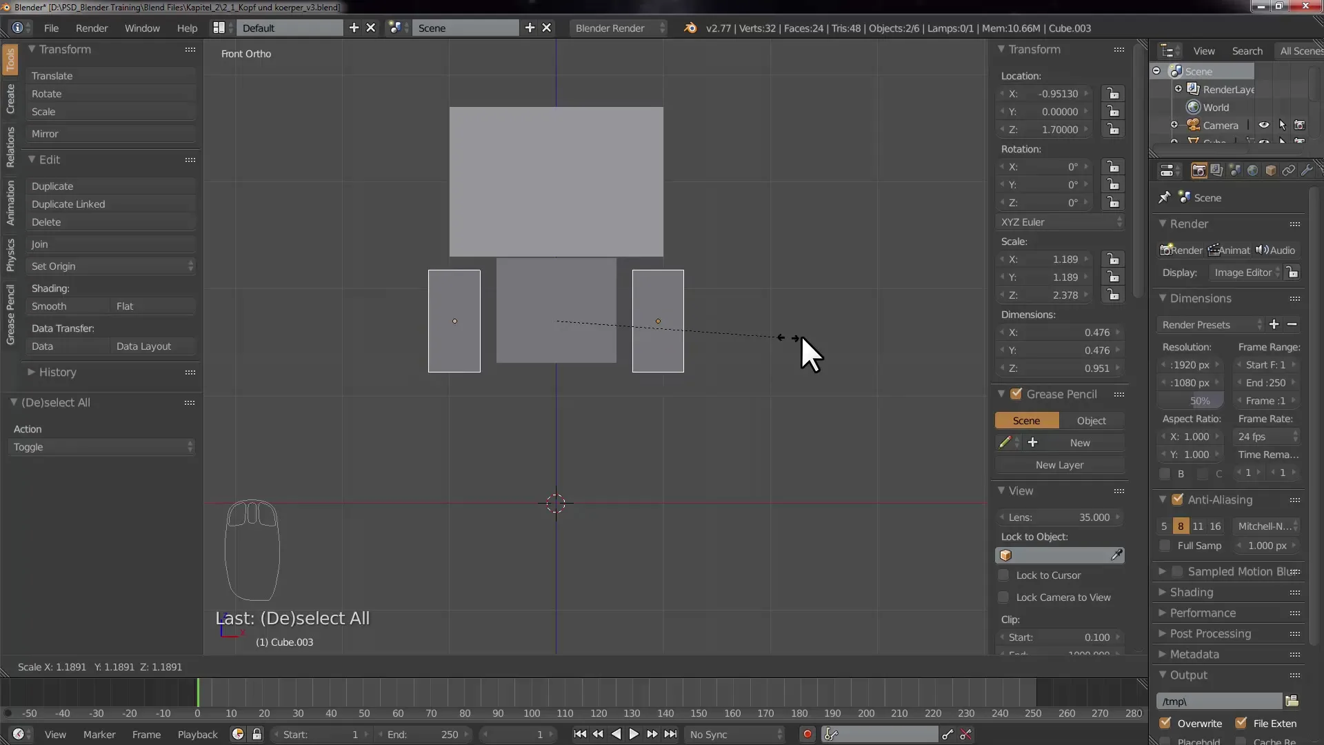 Efficient modeling of arms and legs in Blender Efficient modeling of arms and legs in Blender