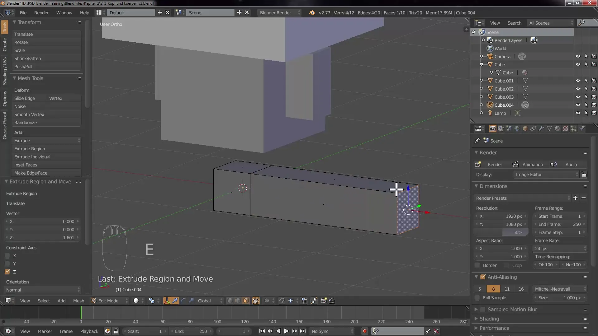 Efficient modeling of arms and legs in Blender Efficient modeling of arms and legs in Blender