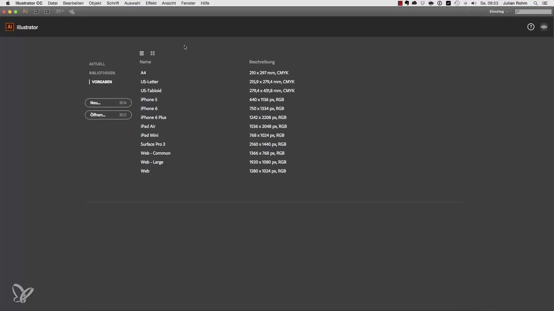 Interface utilisateur d'Adobe Illustrator CC pour les débutants