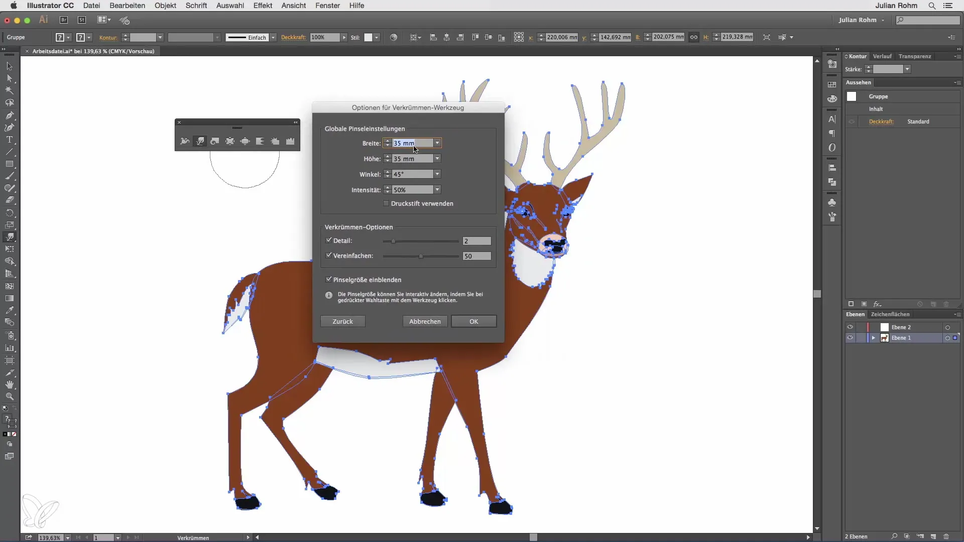 Verkrümmen-Werkzeug in Illustrator für kreative Anpassungen Verkrümmen-Werkzeug in Illustrator für kreative Anpassungen