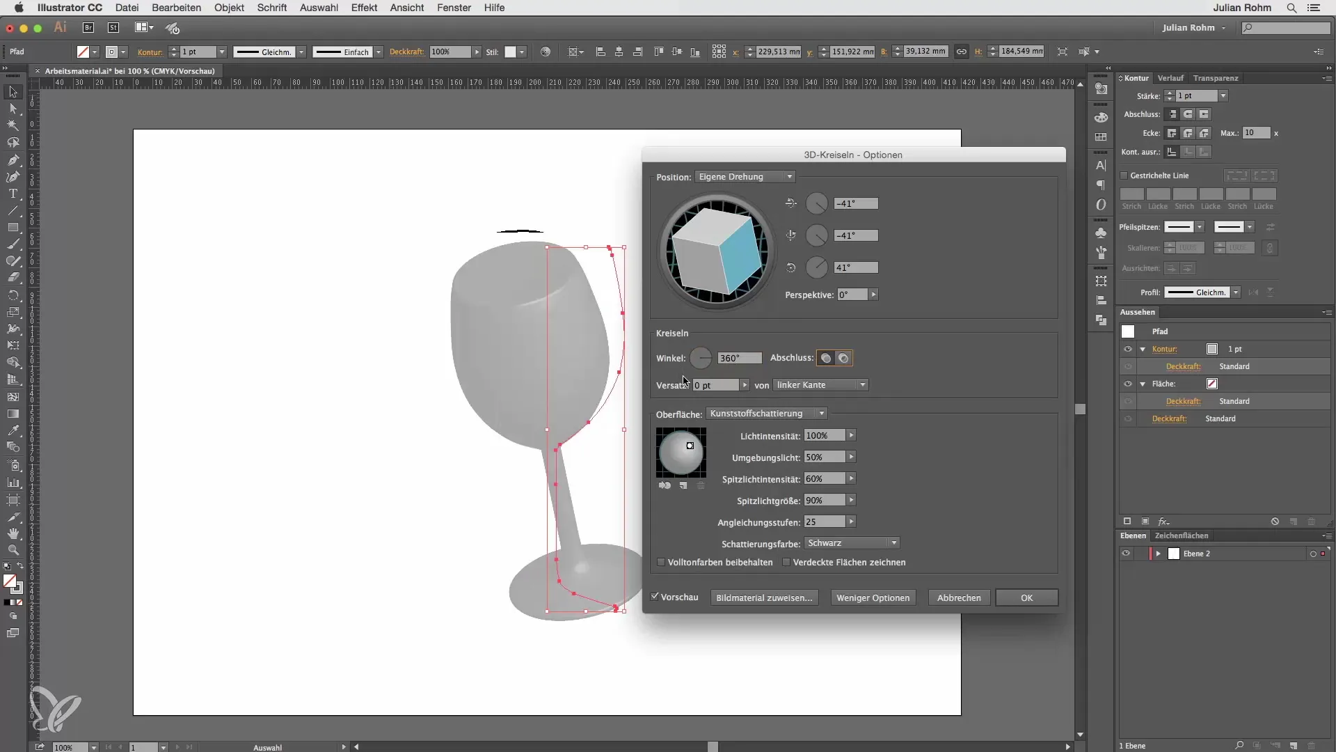 Erstelle dein 3D-Weinglas in Illustrator Erstelle dein 3D-Weinglas in Illustrator