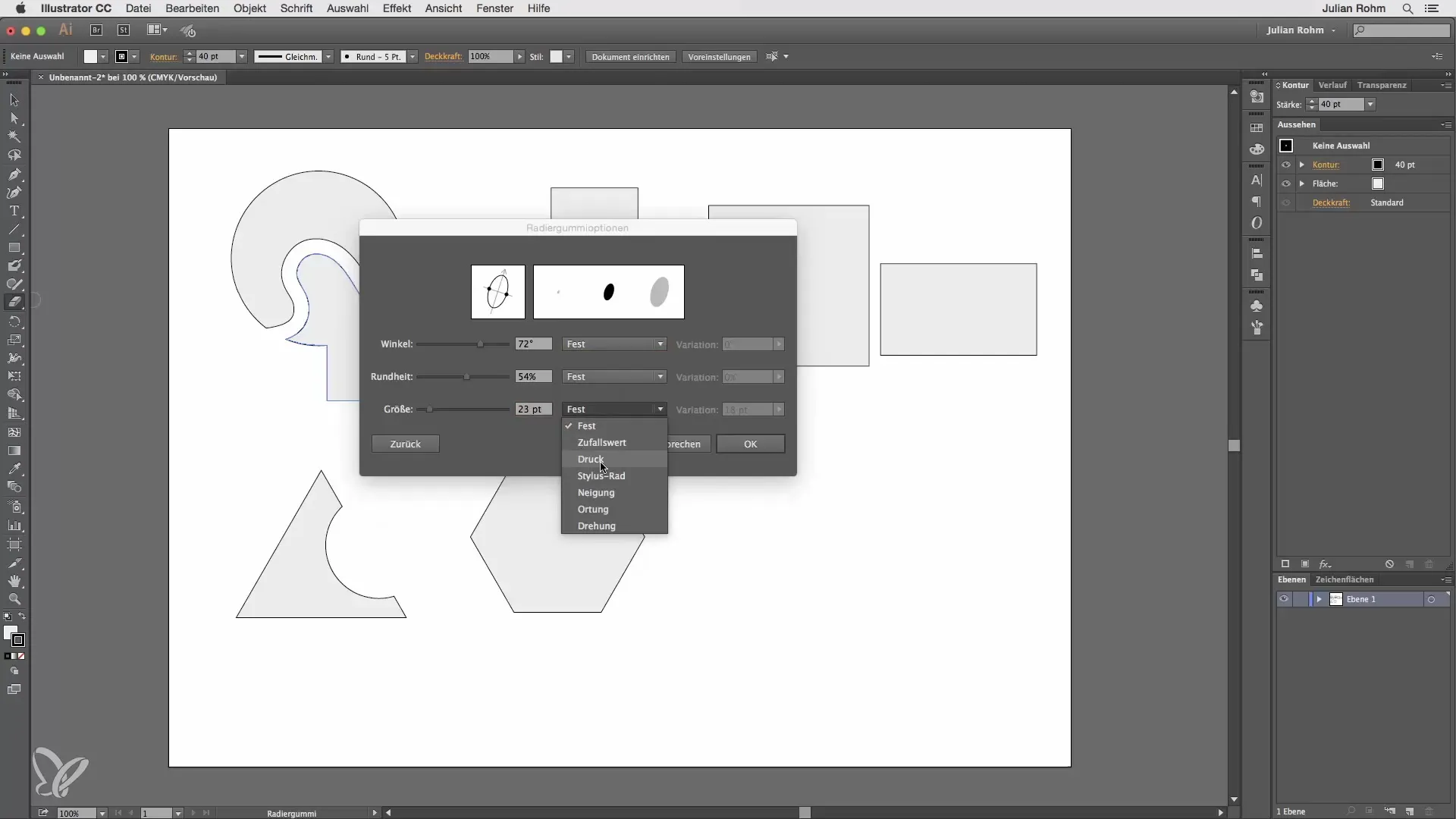 Outil gomme dans Illustrator pour les créatifs