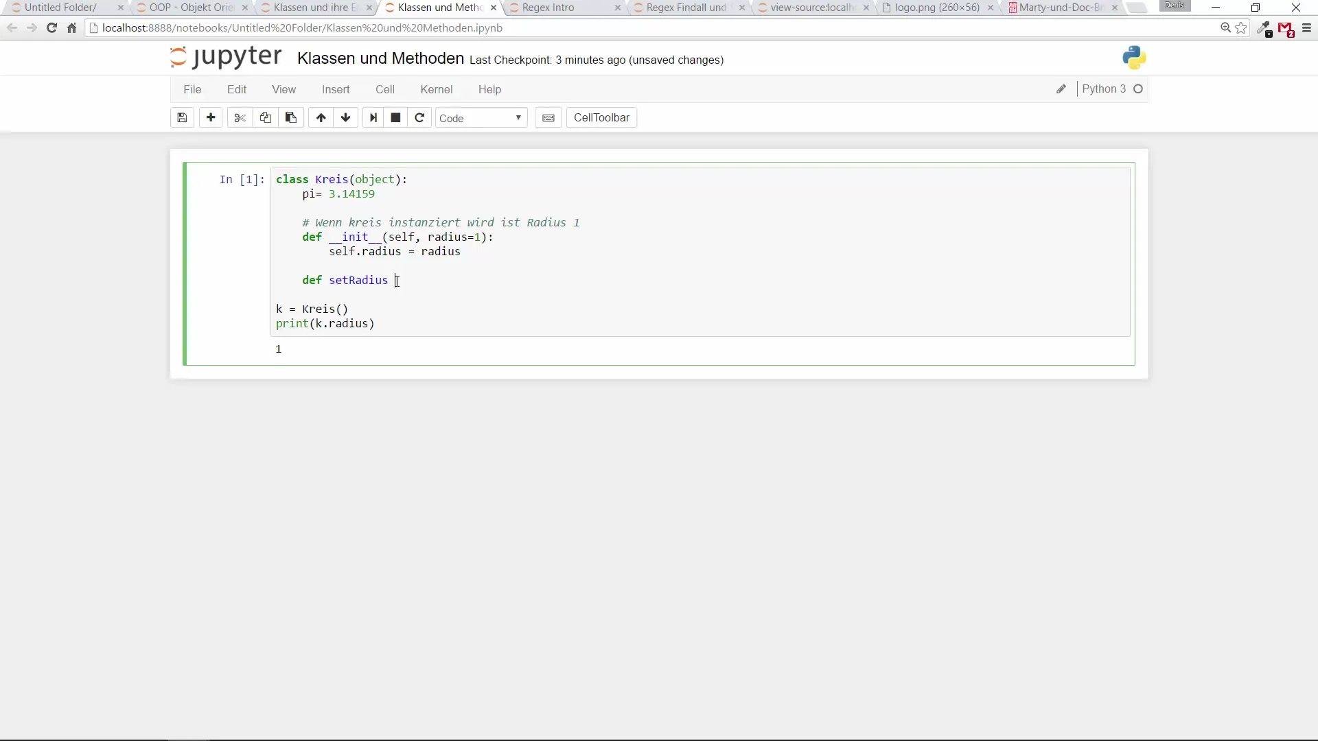Klassen und Methoden in Python für Einsteiger Klassen und Methoden in Python für Einsteiger