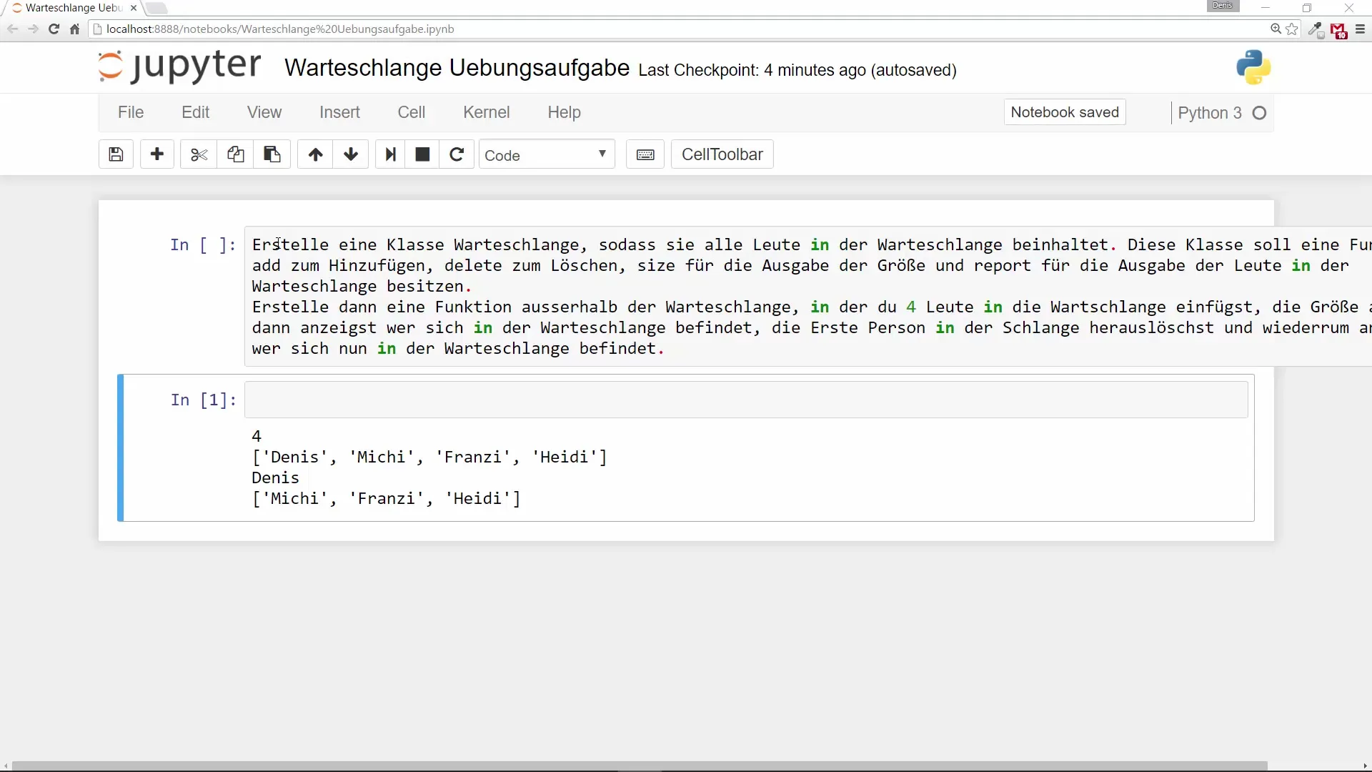 Pythonで簡単な待機列を作成する Pythonでシンプルなキューを作成する