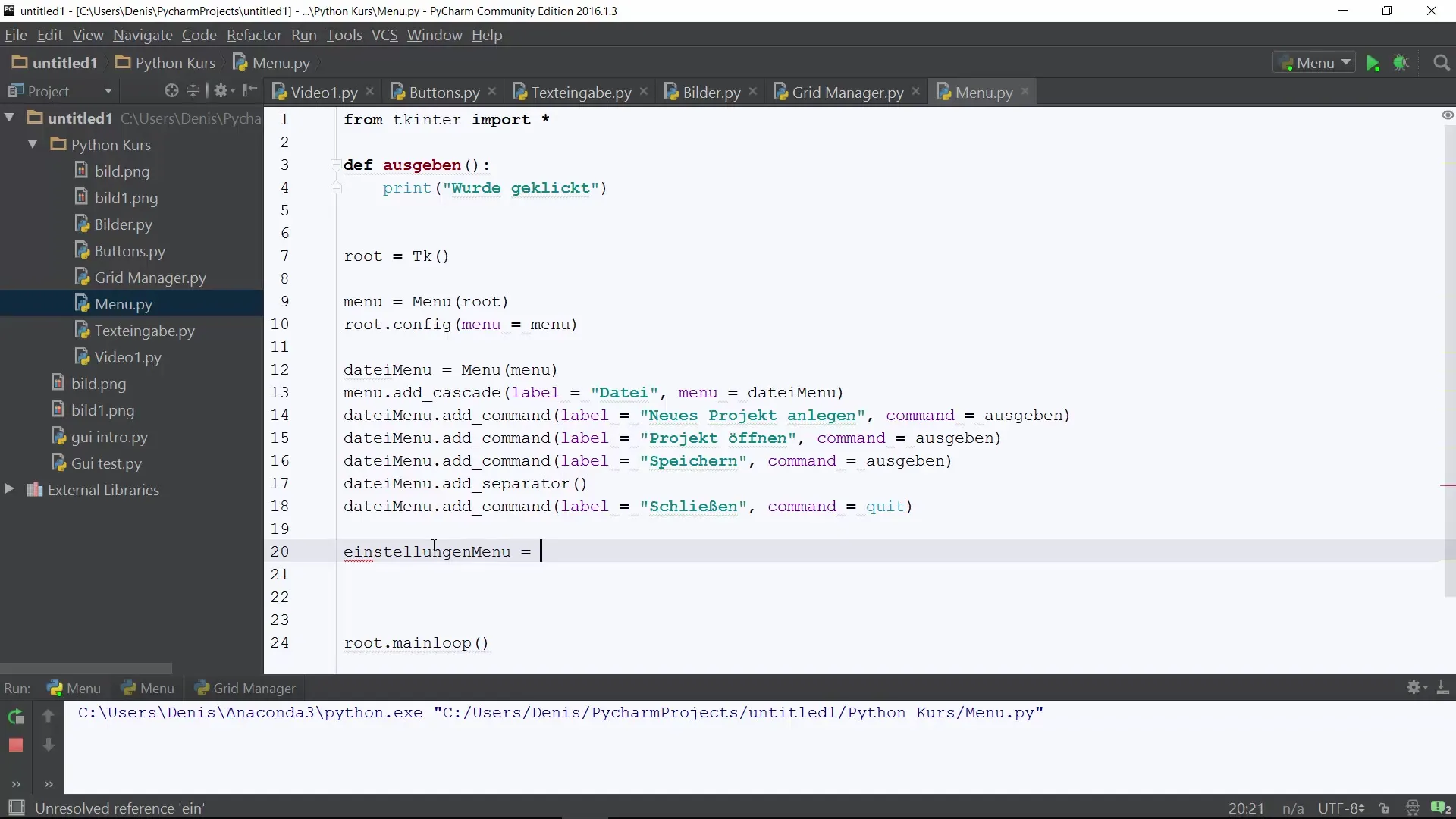 あなた自身のメニューバーをPythonで作成してください。 自分のメニューバーをPythonで作成する
