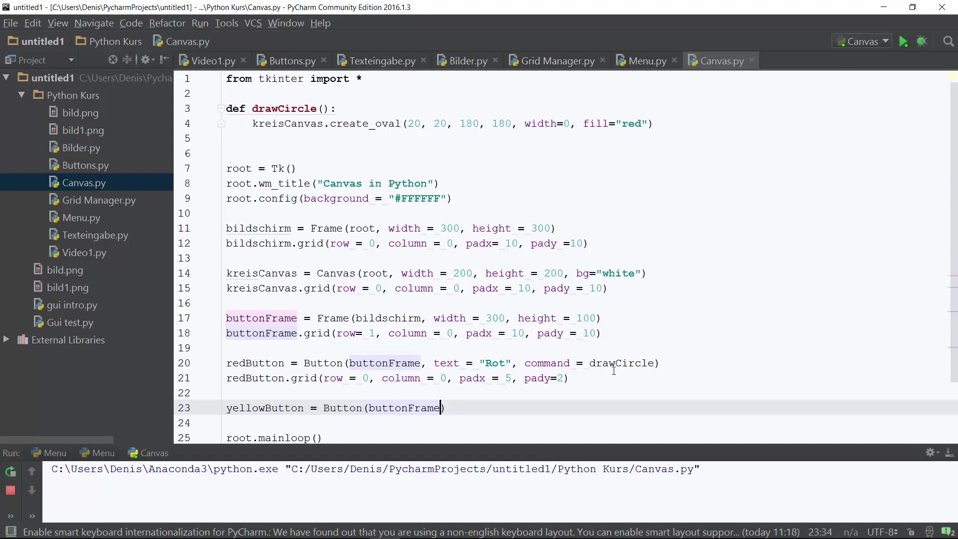 Piešimas ratų su „Canvas“ - Python GUI pamoka Piešimas ratų su Canvas - Python GUI vadovas