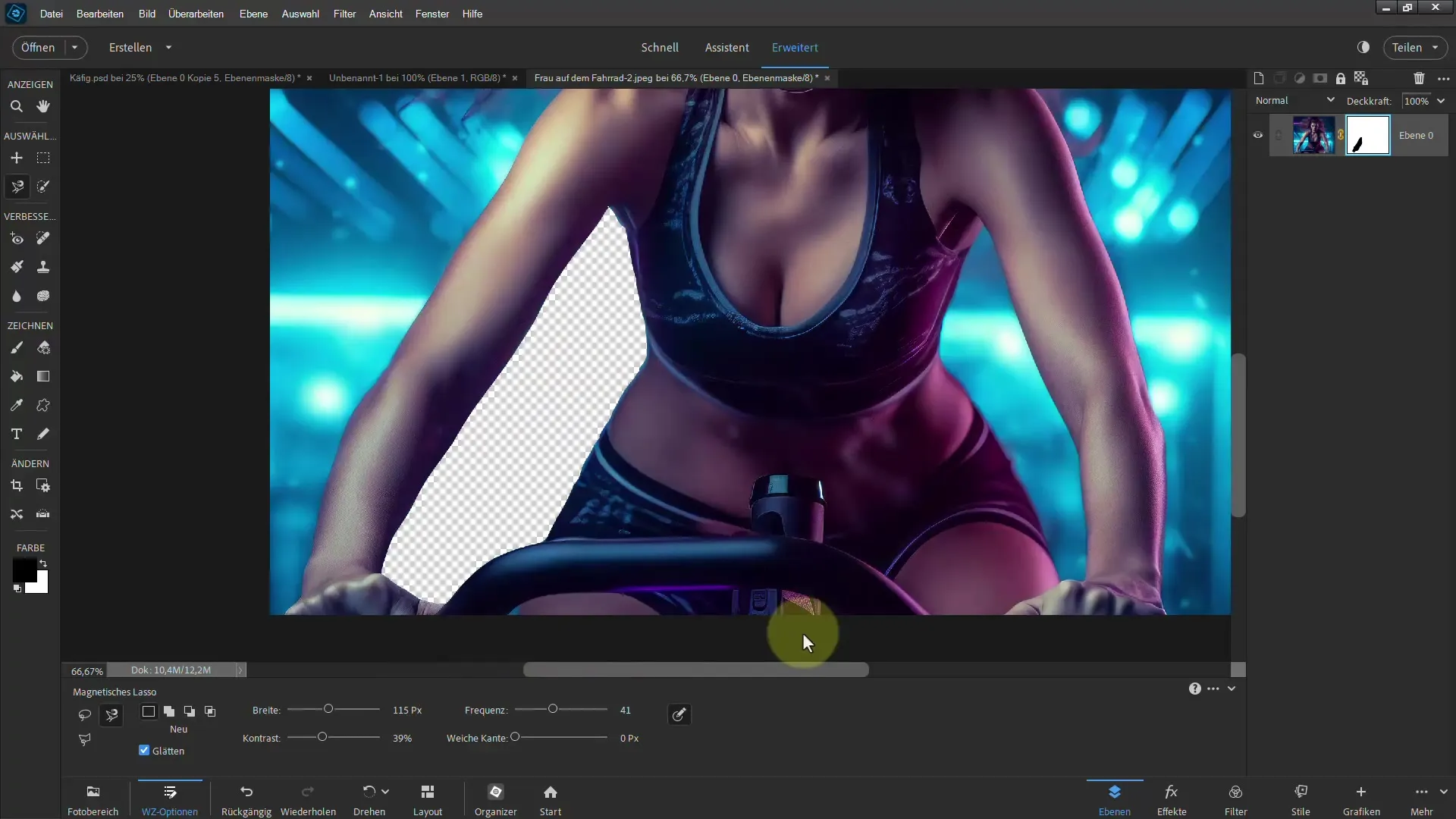 Frigjøre med Photoshop Elements - Effektivt bruke det magnetiske lassoet og fjerne fargeskjær