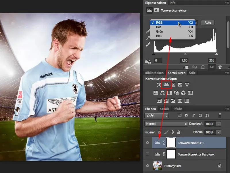 Išvaizdos ir stiliai su „Photoshop“ - tono korekcija.