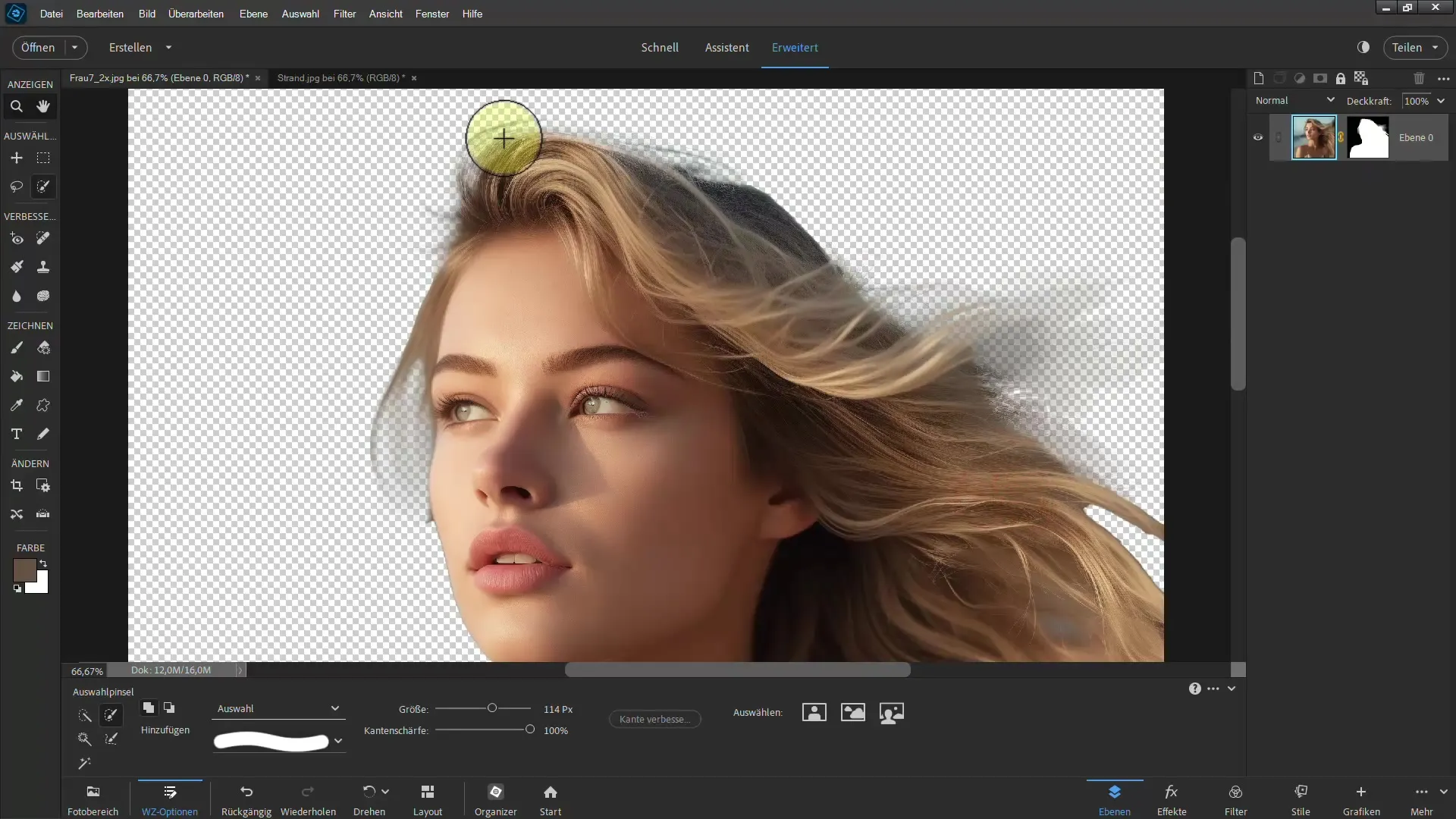 Frigjøre hår: Trinn-for-trinn veiledning med Photoshop Elements