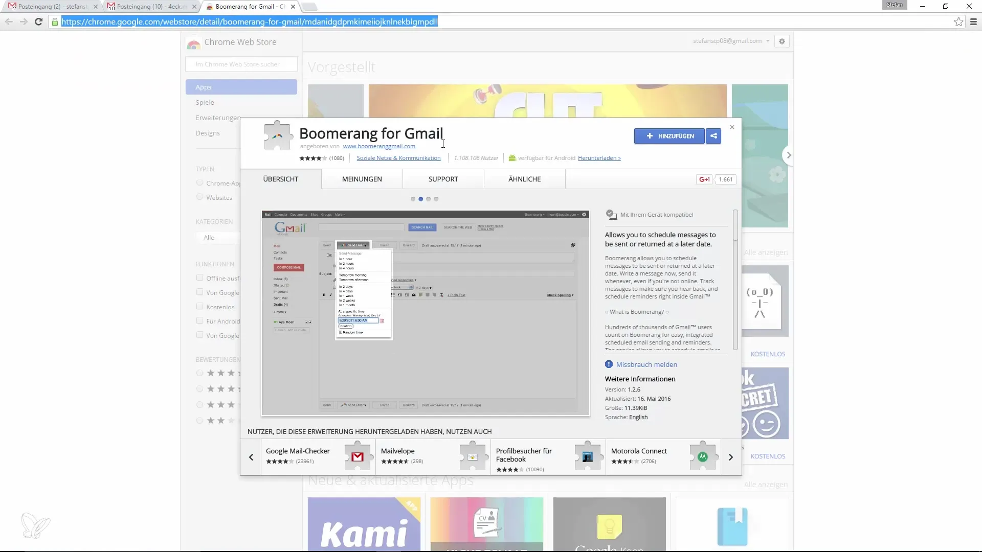Enviar e-mails com atraso no Google Mail usando o Boomerang Enviar e-mails com atraso no Google Mail usando o Boomerang