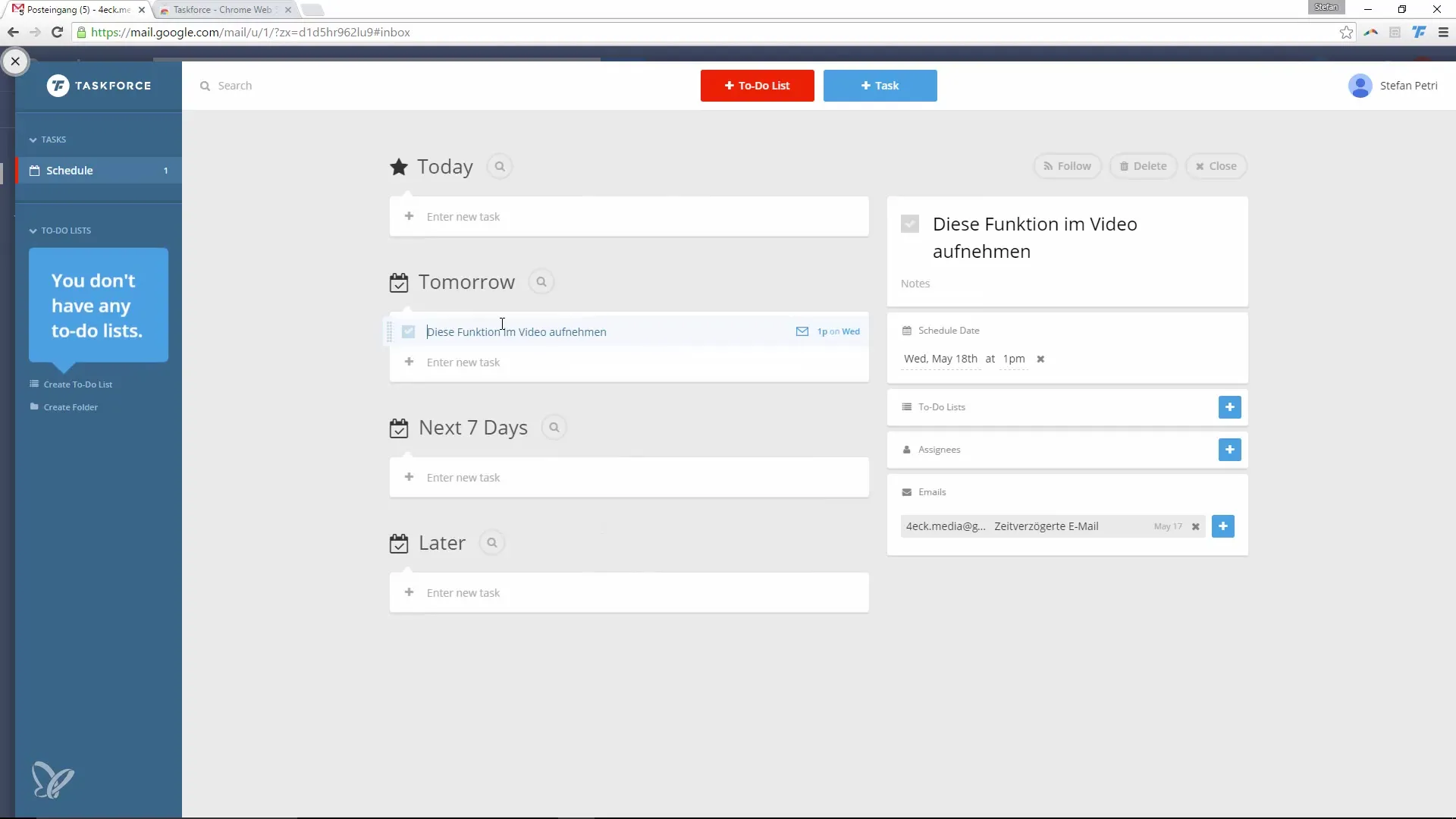 Aumente sua produtividade no Gmail com a Taskforce Aumente sua produtividade no Google Mail com o Taskforce