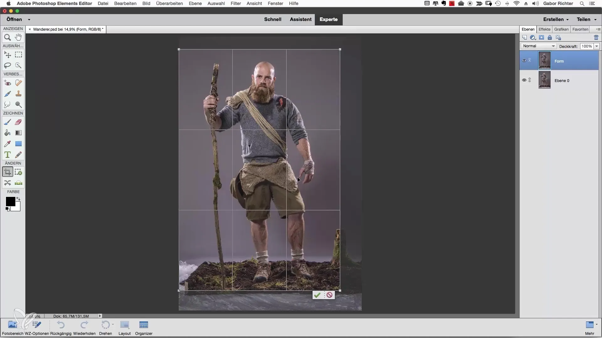 Juster bildutsnitt i Photoshop Elements Tilpasse bildeutsnitt i Photoshop Elements
