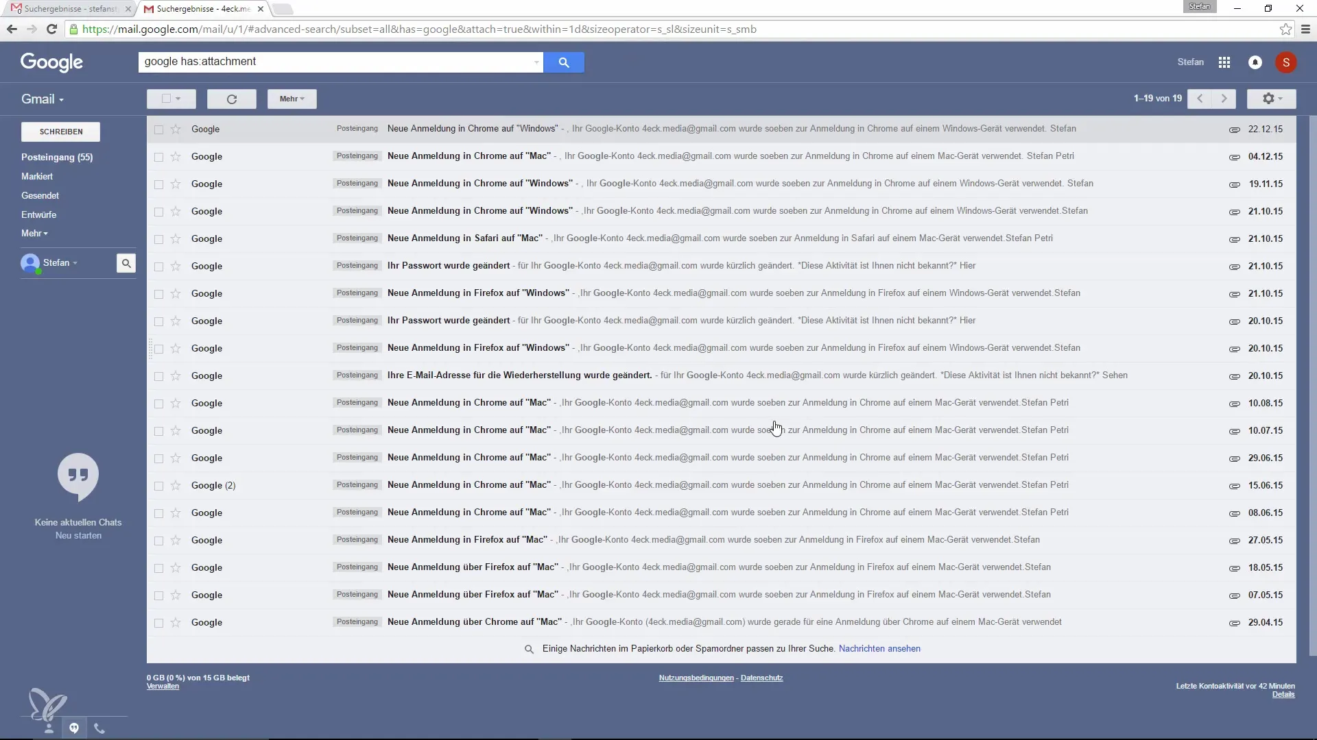 Procurar e-mails com anexos no Google Mail de forma específica Pesquisar e-mails com anexos no Google Mail de forma específica