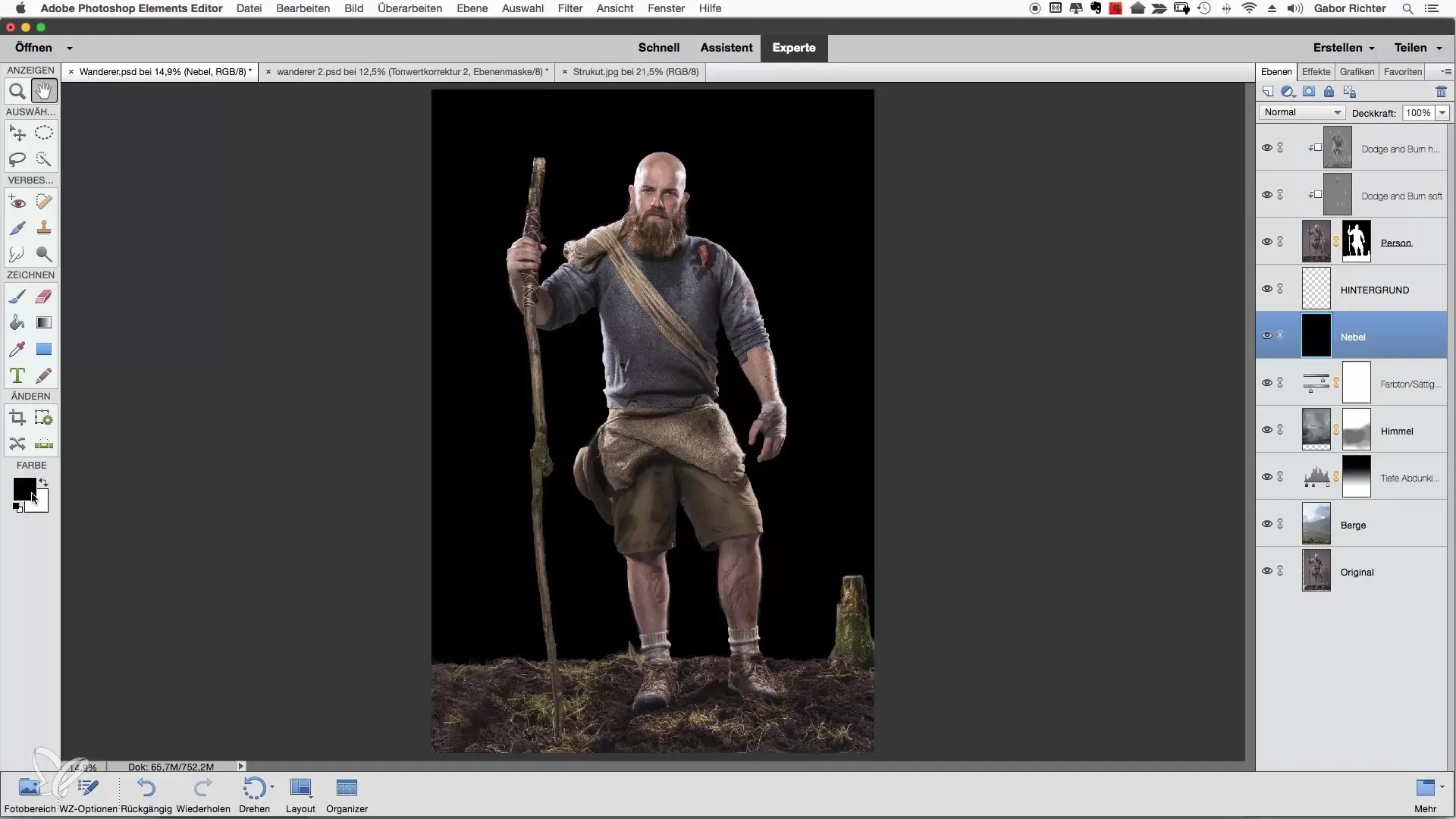 Mørklegge og justere bakgrunner i Photoshop Elements Dunkle bakgrunner og juster i Photoshop Elements