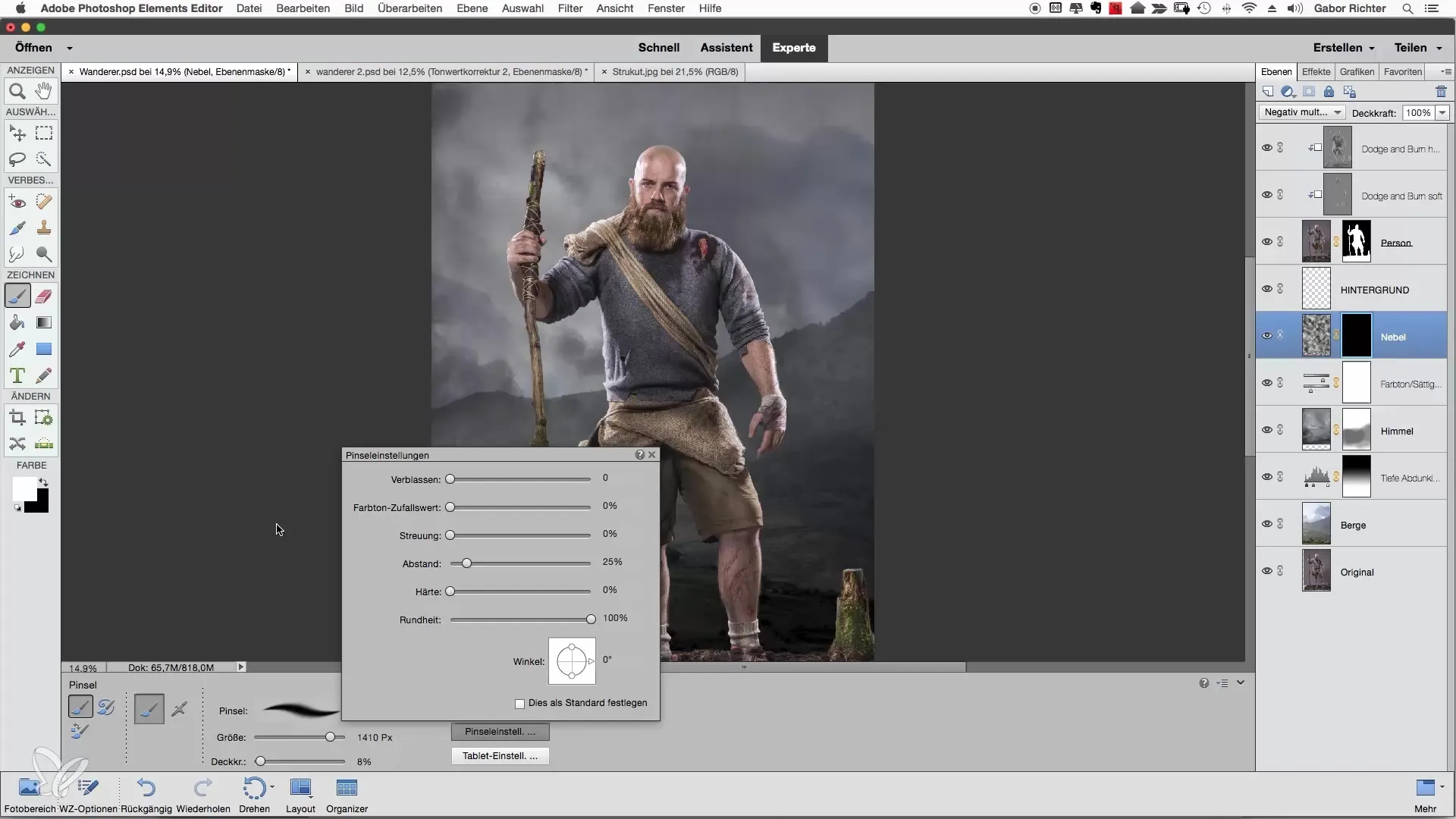 Dunkle bakgrunner og tilpass i Photoshop Elements Mørklegge og justere bakgrunner i Photoshop Elements