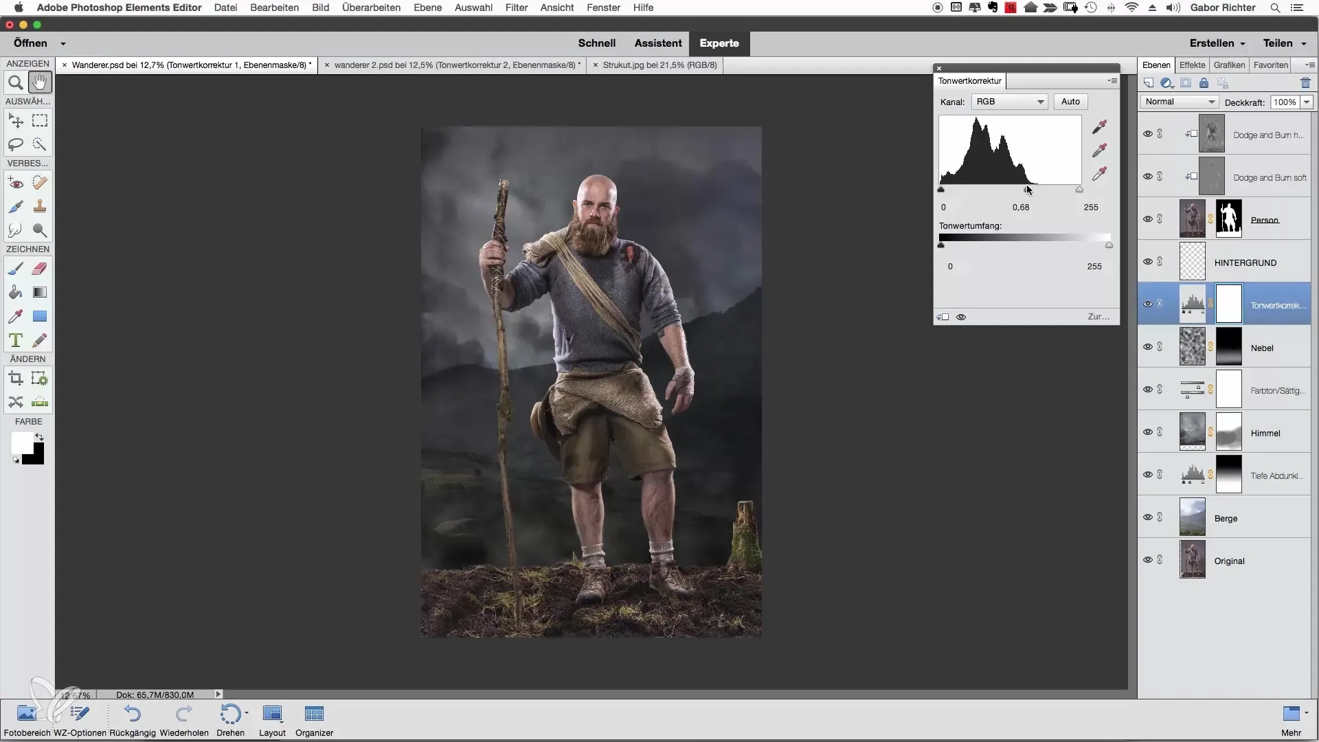 Dunkle bakgrunner og tilpass i Photoshop Elements Mørklegge og justere bakgrunner i Photoshop Elements