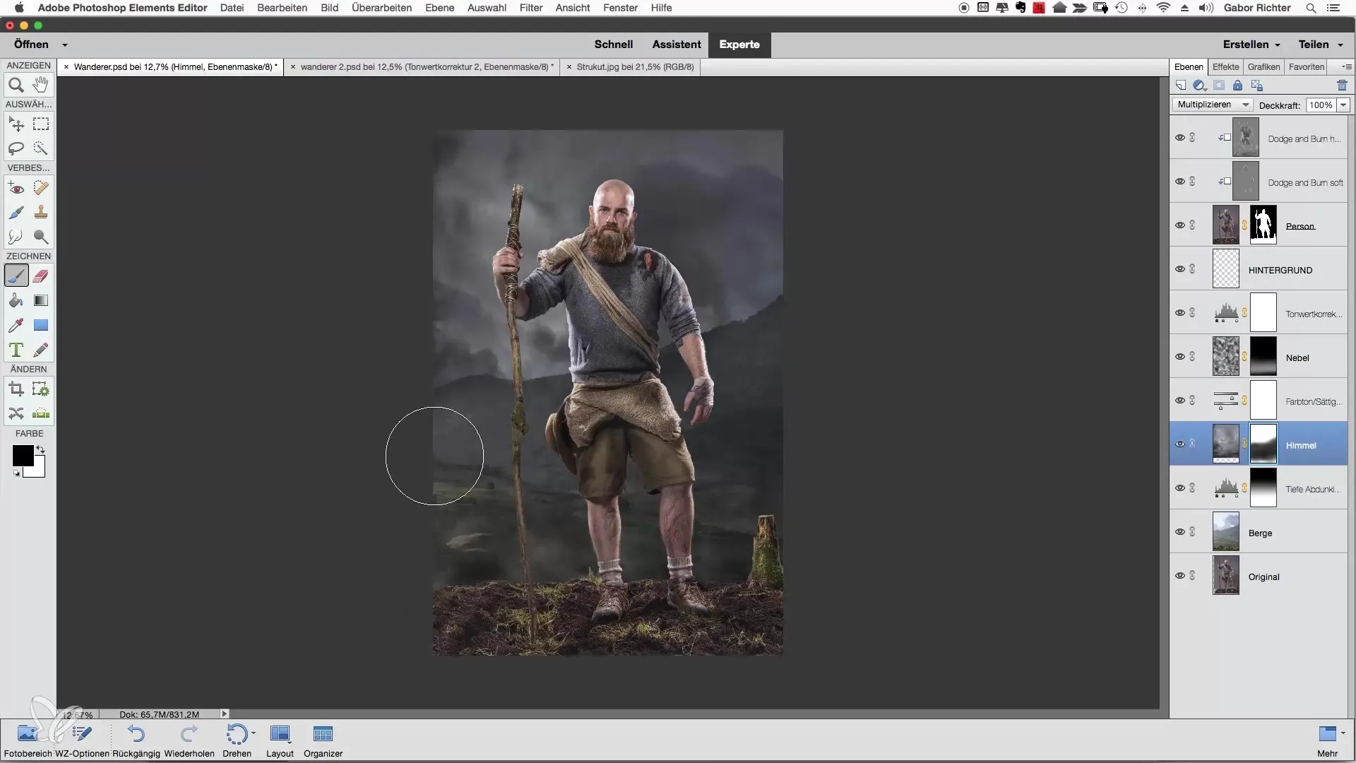 Mørklegge og justere bakgrunner i Photoshop Elements Dimming and adjusting backgrounds in Photoshop Elements