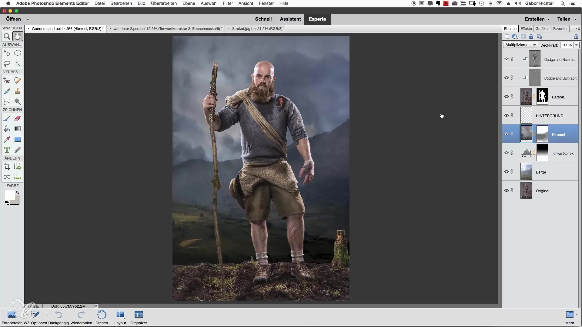 Demp bakgrunner og juster i Photoshop Elements Bakgrunner mørkne og justere i Photoshop Elements