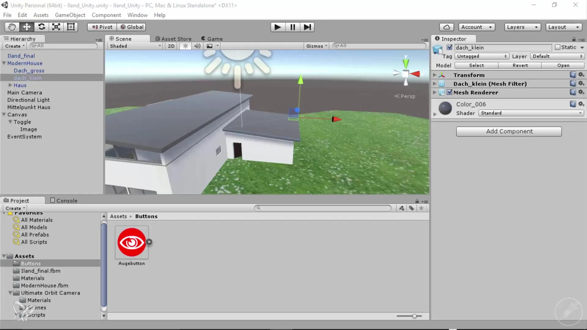 Segunda botón para el techo añadido con éxito en Unity Segundo botón para el techo agregado con éxito en Unity