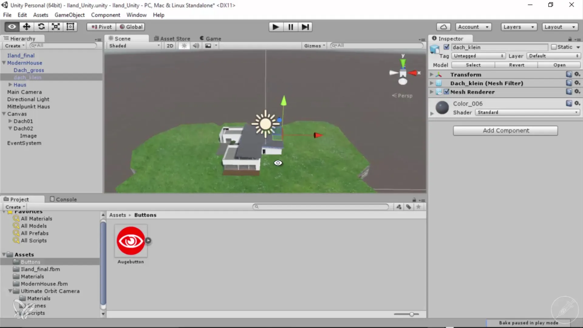 Se añadió exitosamente un segundo botón para el techo en Unity Segunda botón para el techo añadido con éxito en Unity
