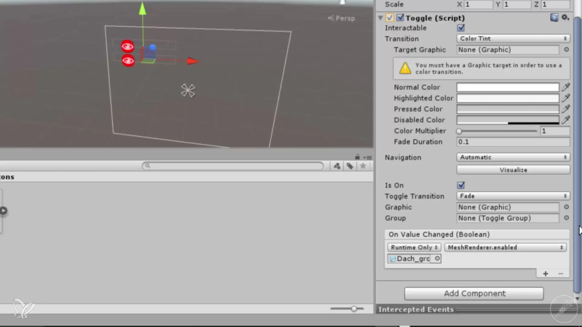 Segunda botón para el techo añadido con éxito en Unity Añadir con éxito un segundo botón para el techo en Unity
