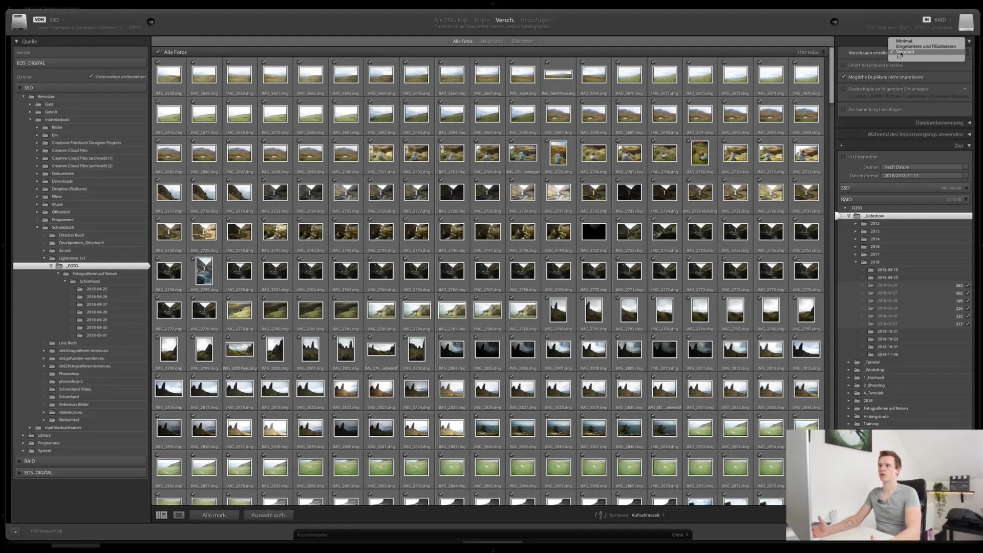 Importazione efficiente delle immagini in Lightroom Classic CC