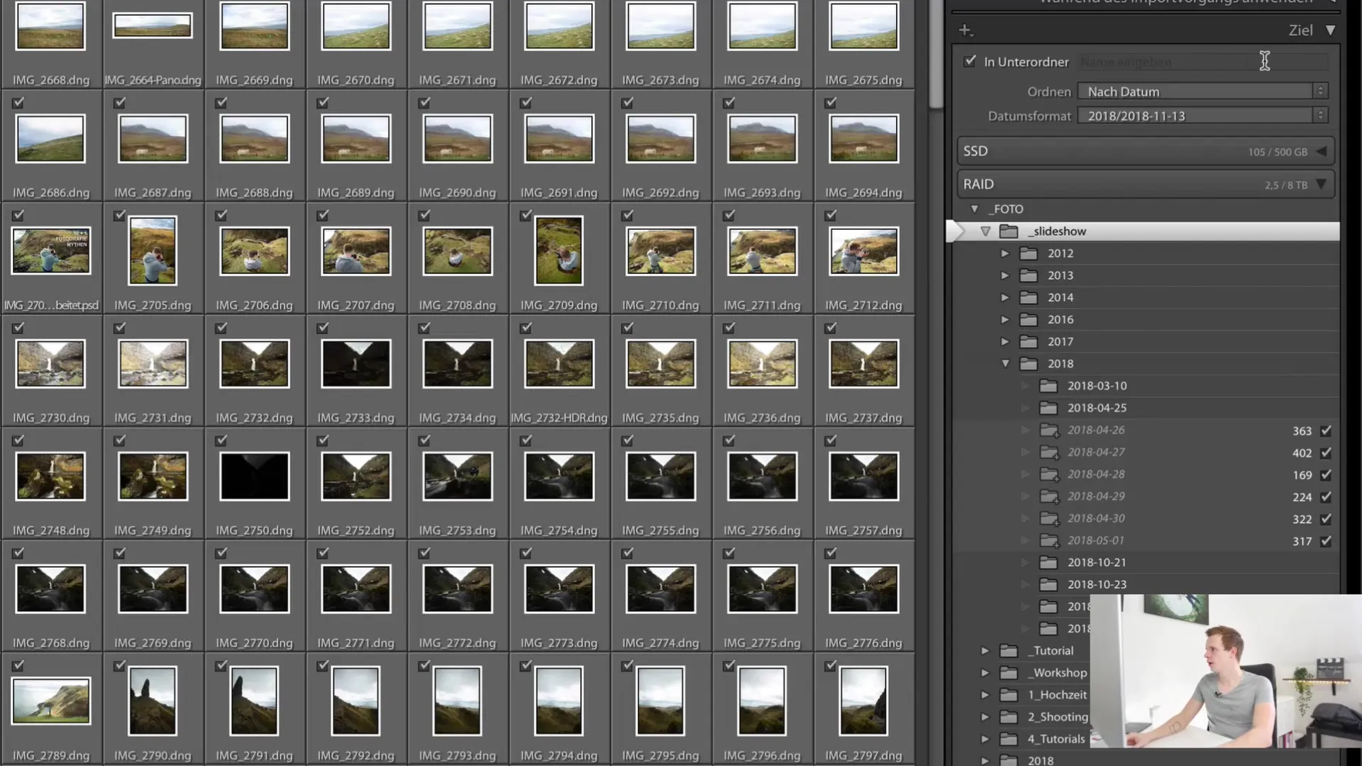 Importazione più efficiente delle immagini in Lightroom Classic CC