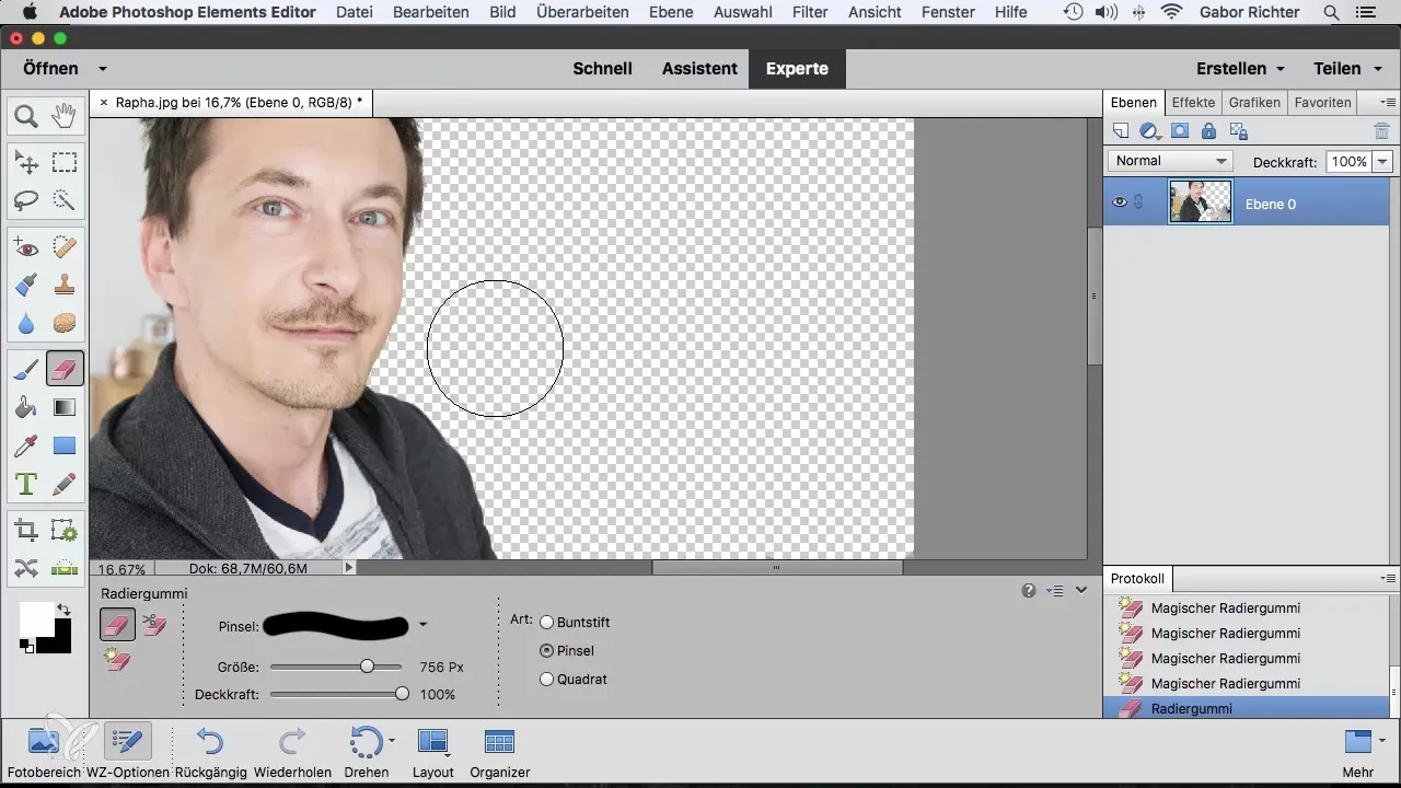 Effective masking with Photoshop Elements Eraser
