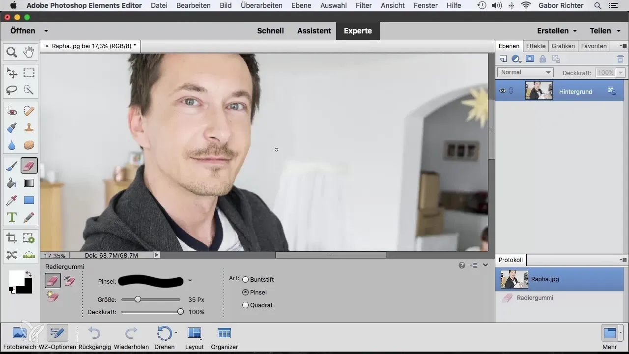 Effective masking with Photoshop Elements Eraser