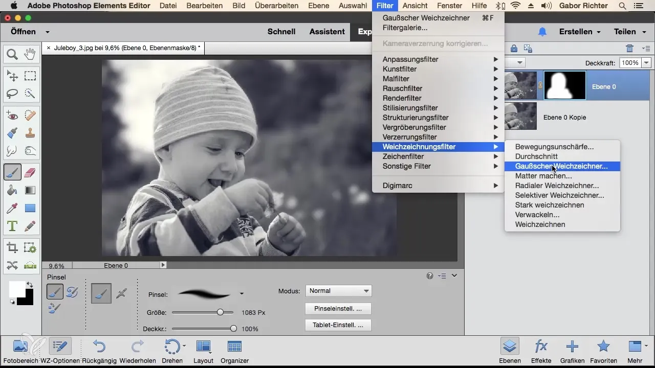 Bruke Gaussisk uskarphet målrettet i Photoshop Elements Gausian uskarer i Photoshop Elements målrettet bruke