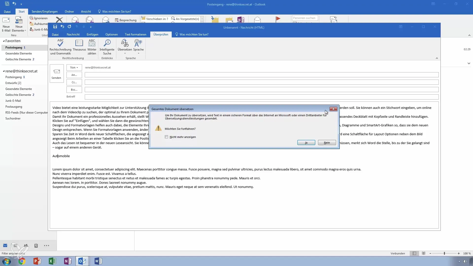 Revisión ortográfica del correo electrónico, tesauro y traducción en Outlook Corrección ortográfica en el correo electrónico, tesauro y traducción en Outlook
