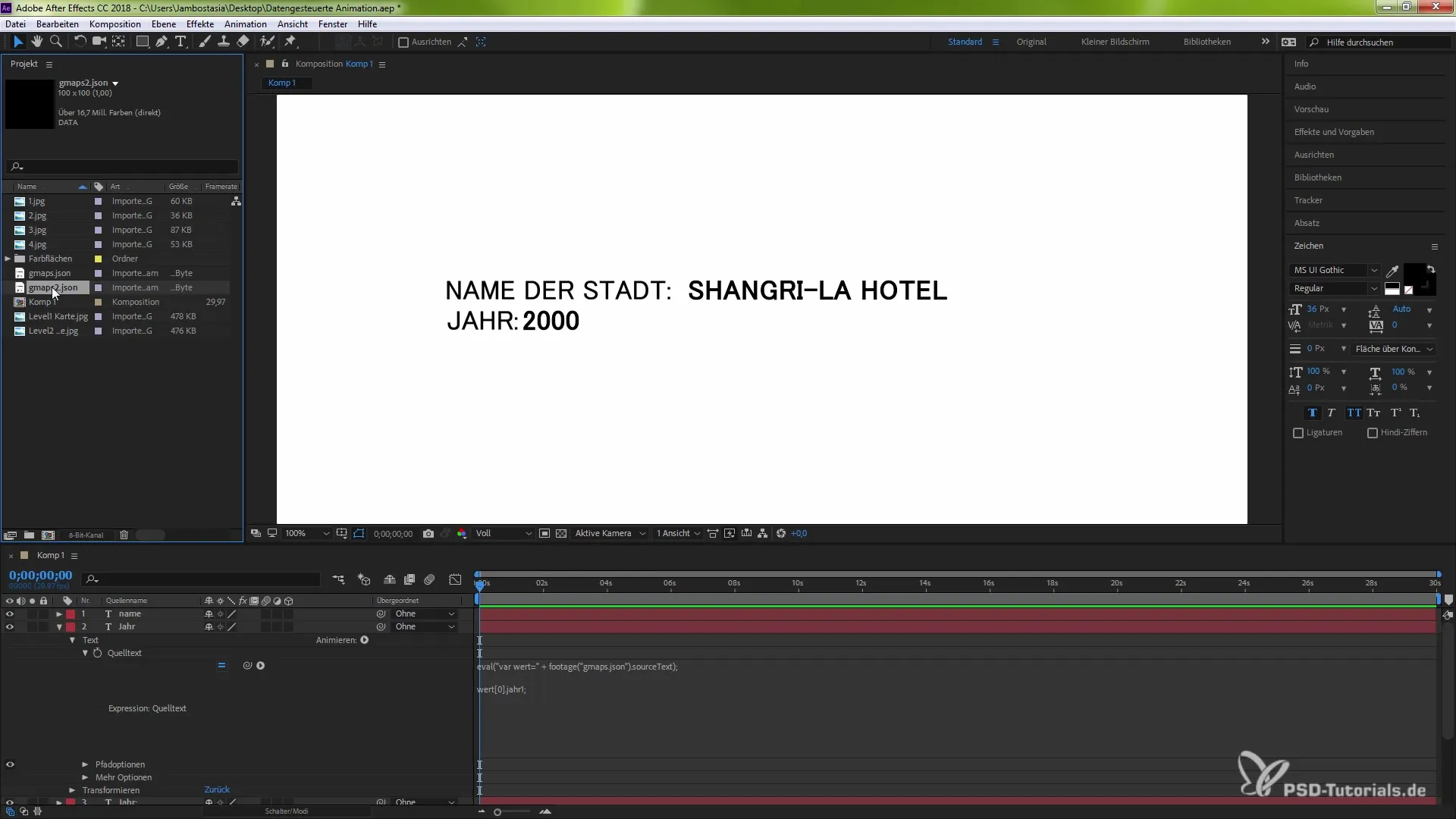 Data-driven animation in After Effects CC 2018 Data-driven animation in After Effects CC 2018