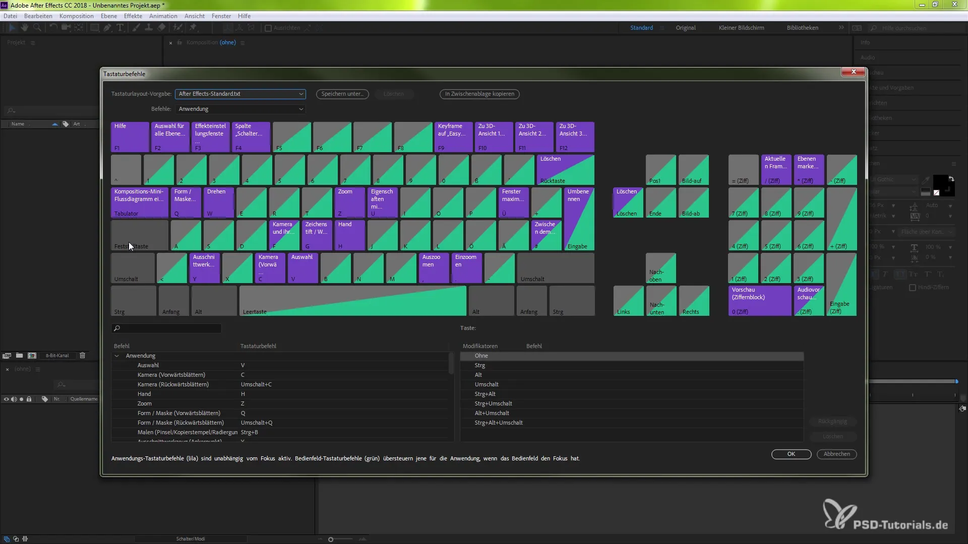 Visual editor for keyboard commands in After Effects 2018 Visual Editor for Keyboard Shortcuts in After Effects 2018